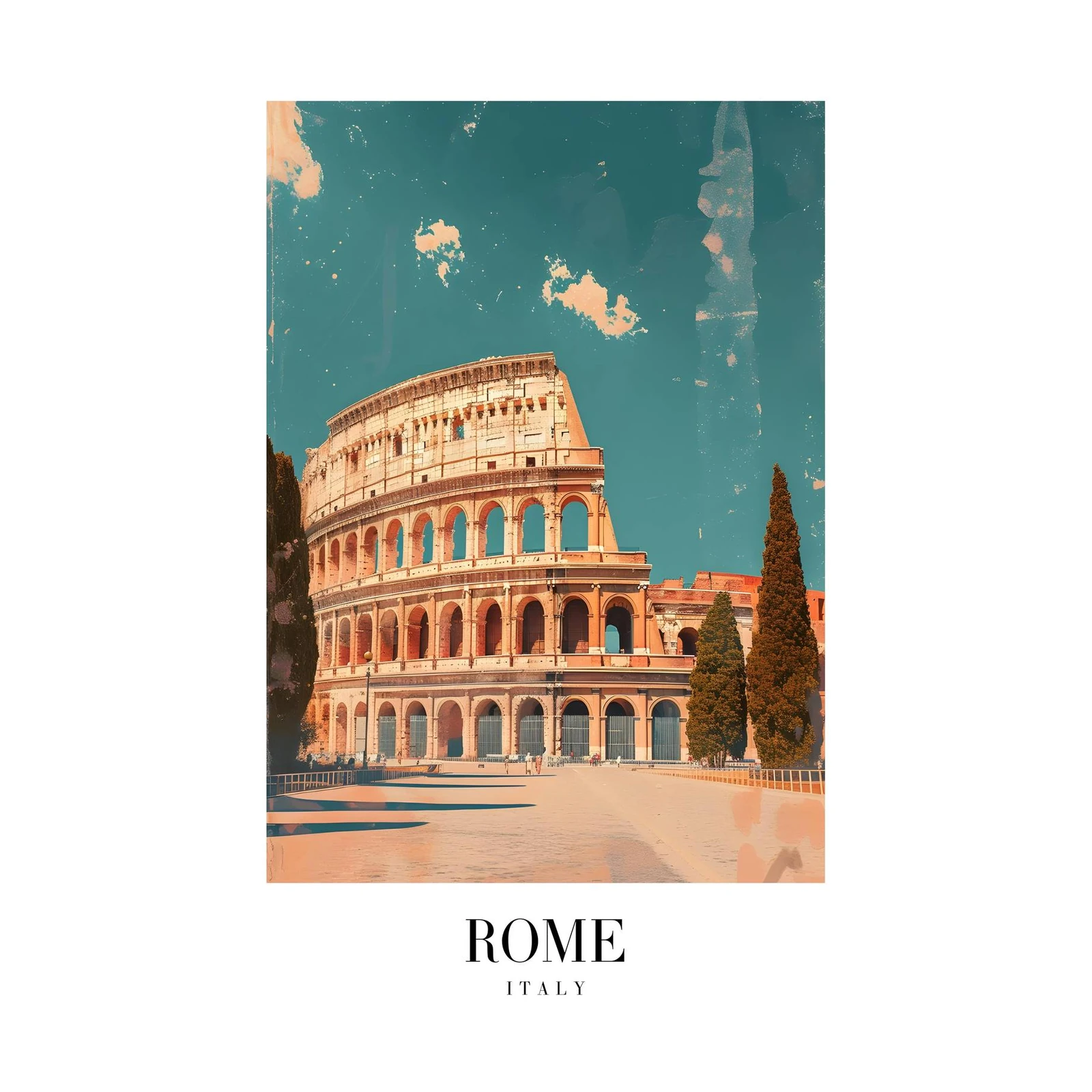 Vintage Rome Colosseum Wall Art