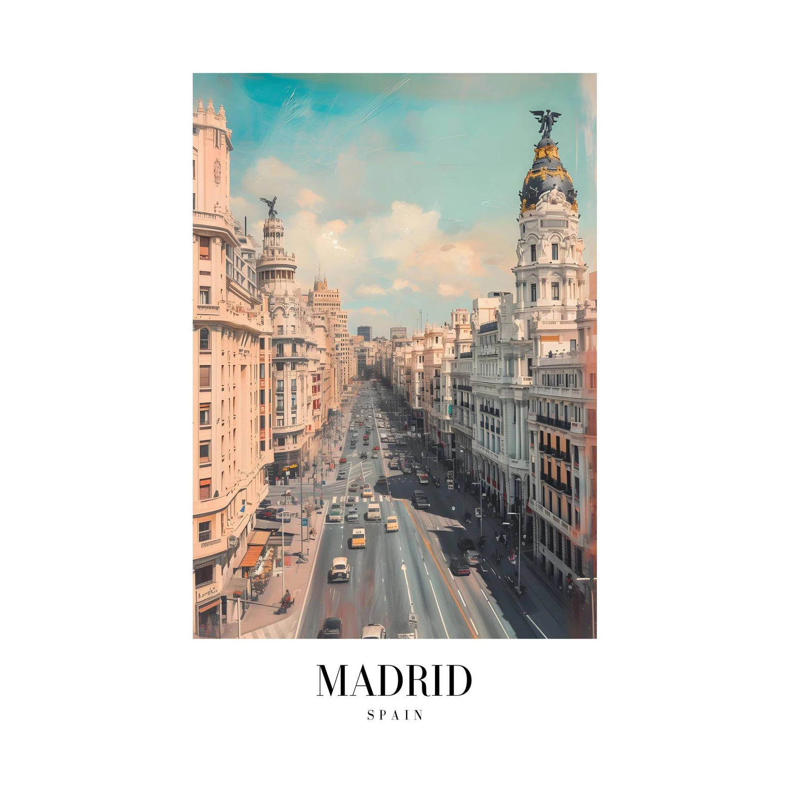Vibrant Madrid Cityscape Wall Art