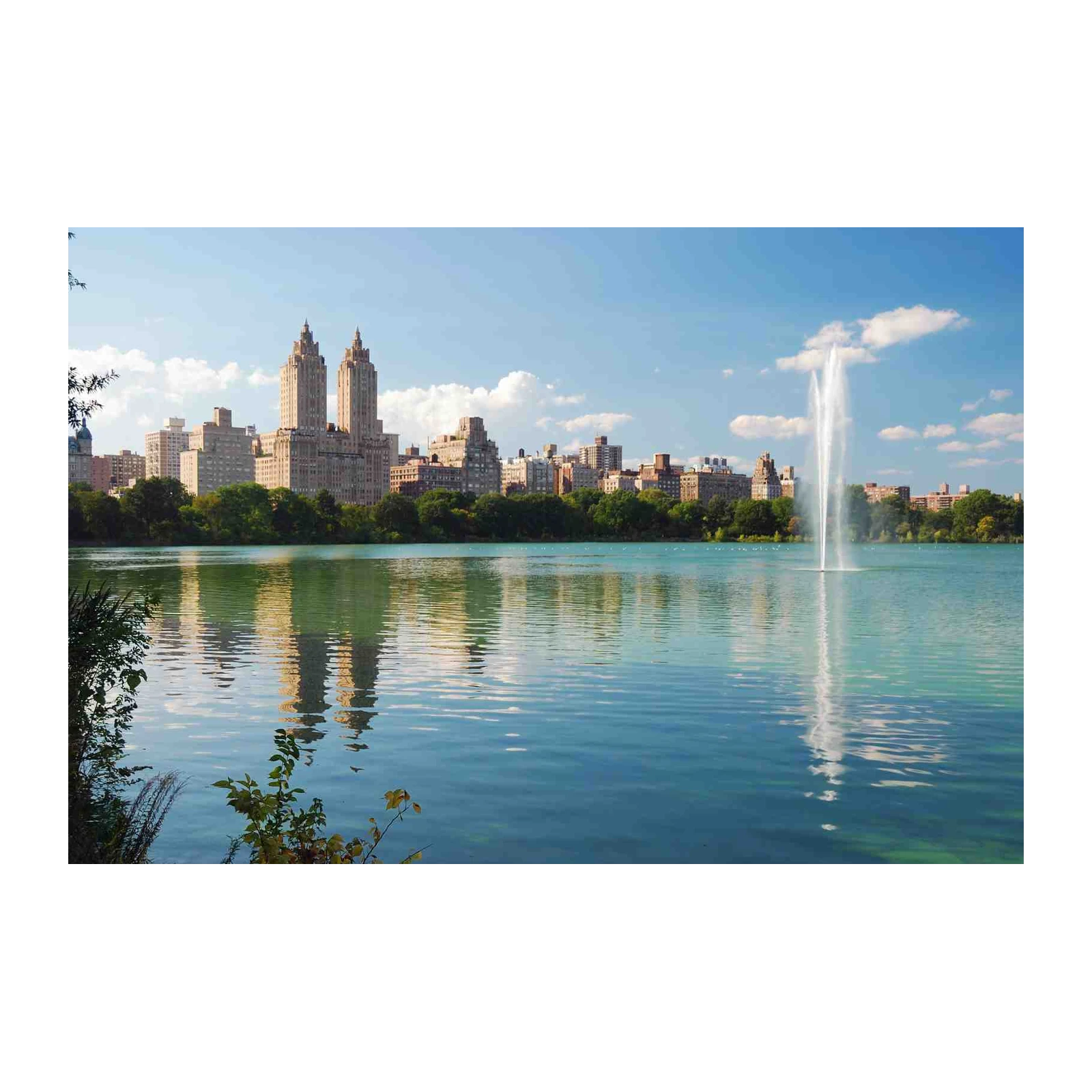 NYC Skyline Central Park Lake Fountain Wall Art