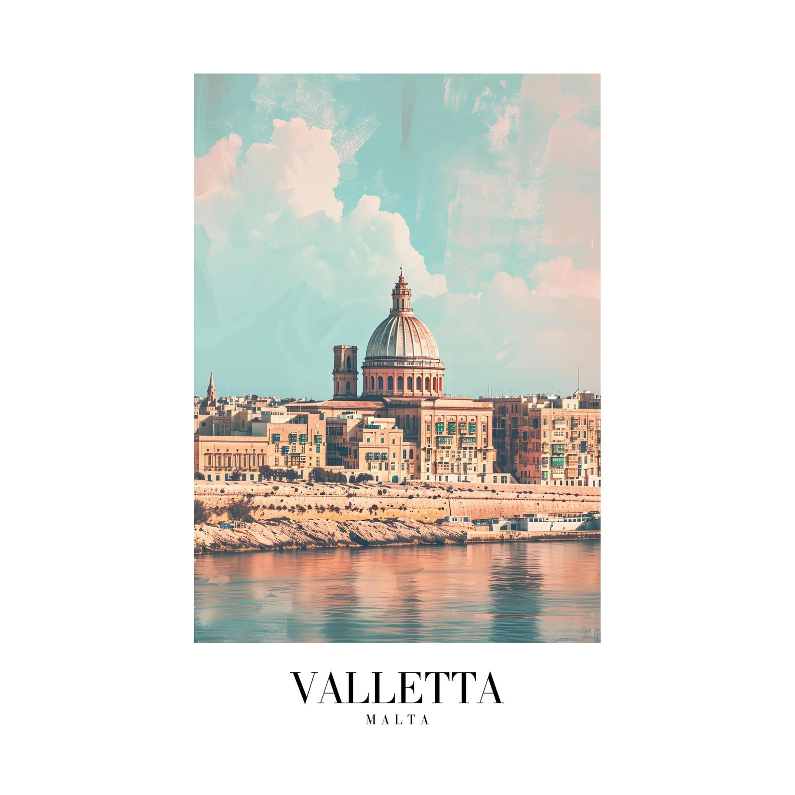 Valletta Malta Skyline Wall Art