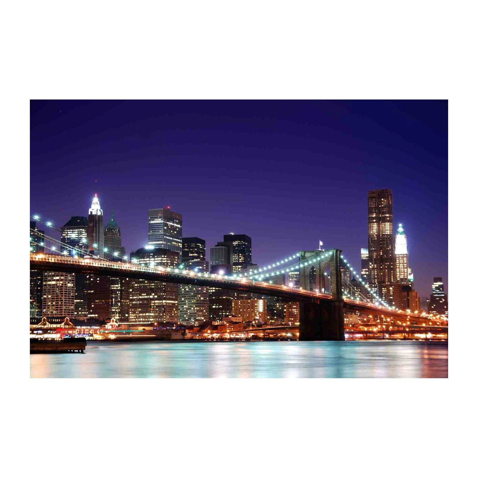 Brooklyn Bridge Night Skyline Wall Art