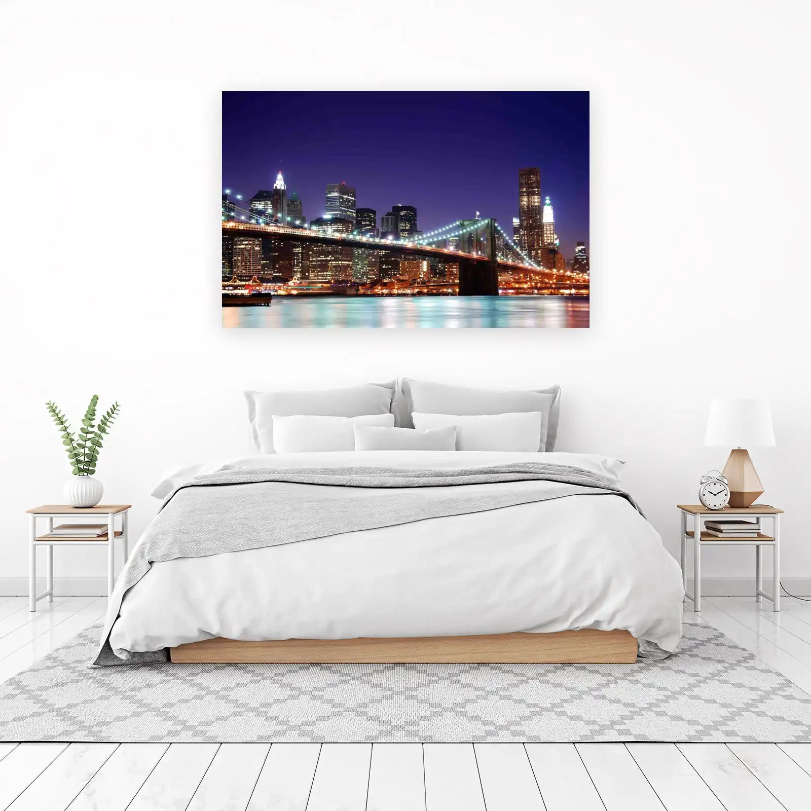 Brooklyn Bridge Night Skyline Wall Art