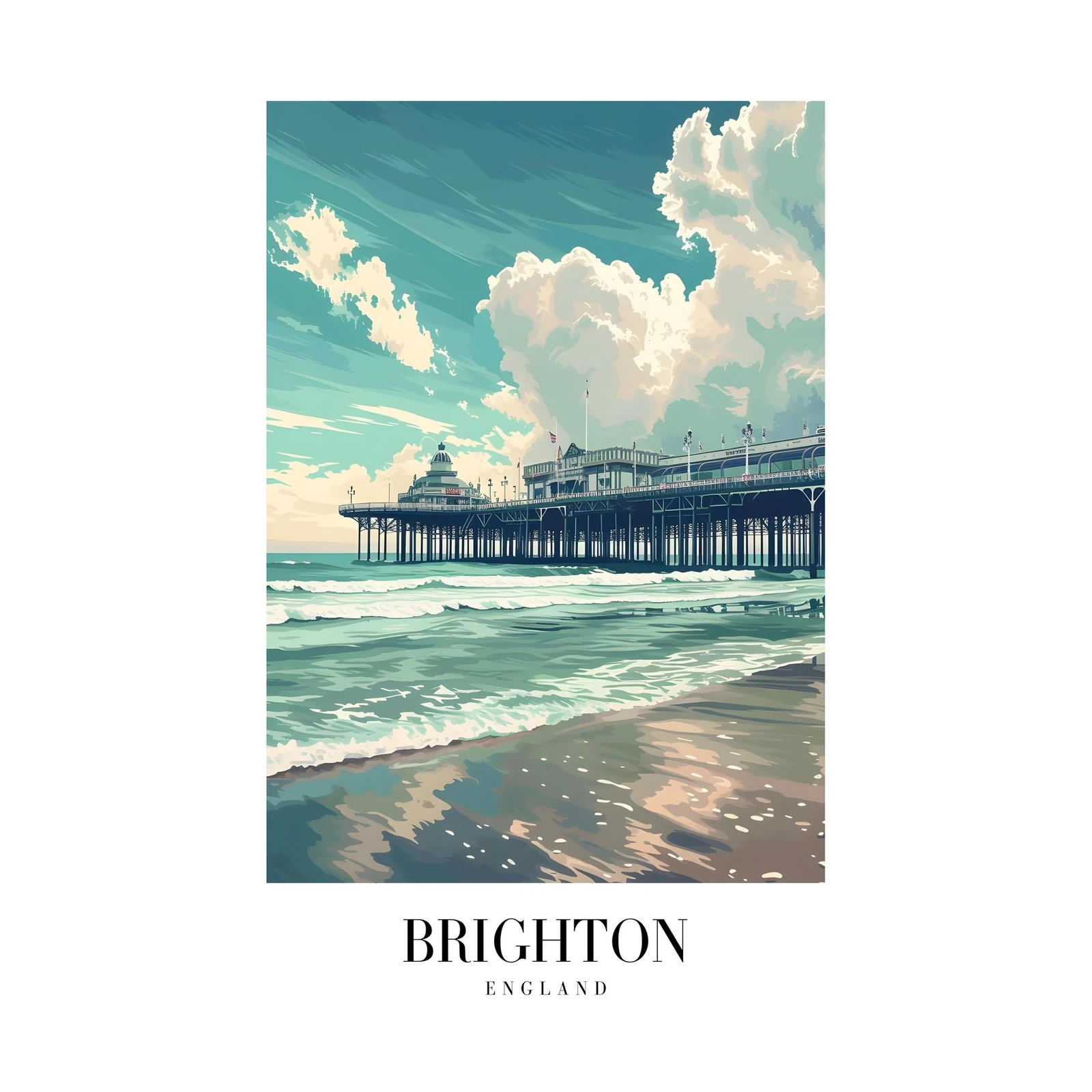 Brighton Pier Coastal Vibes Wall Art