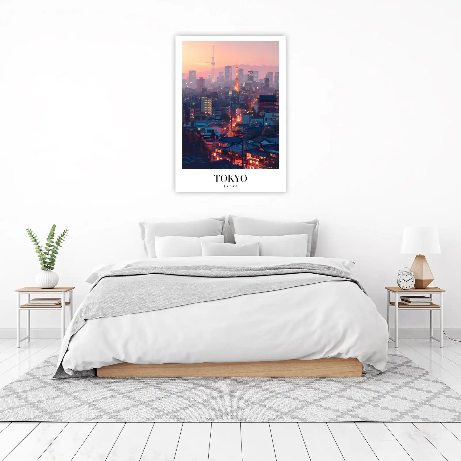Tokyo Skyline Dusk Wall Art - Japan Cityscape Art