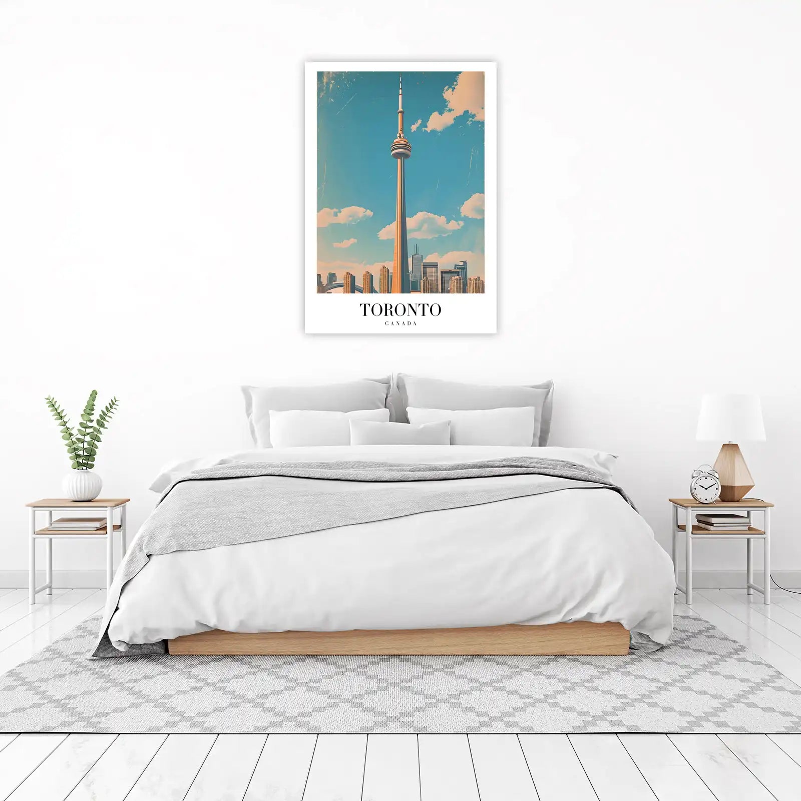 Vintage Toronto CN Tower Skyline Wall Art