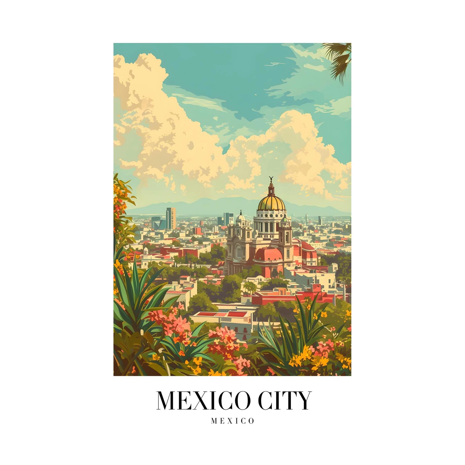 Vibrant Mexico City Skyline Wall Art