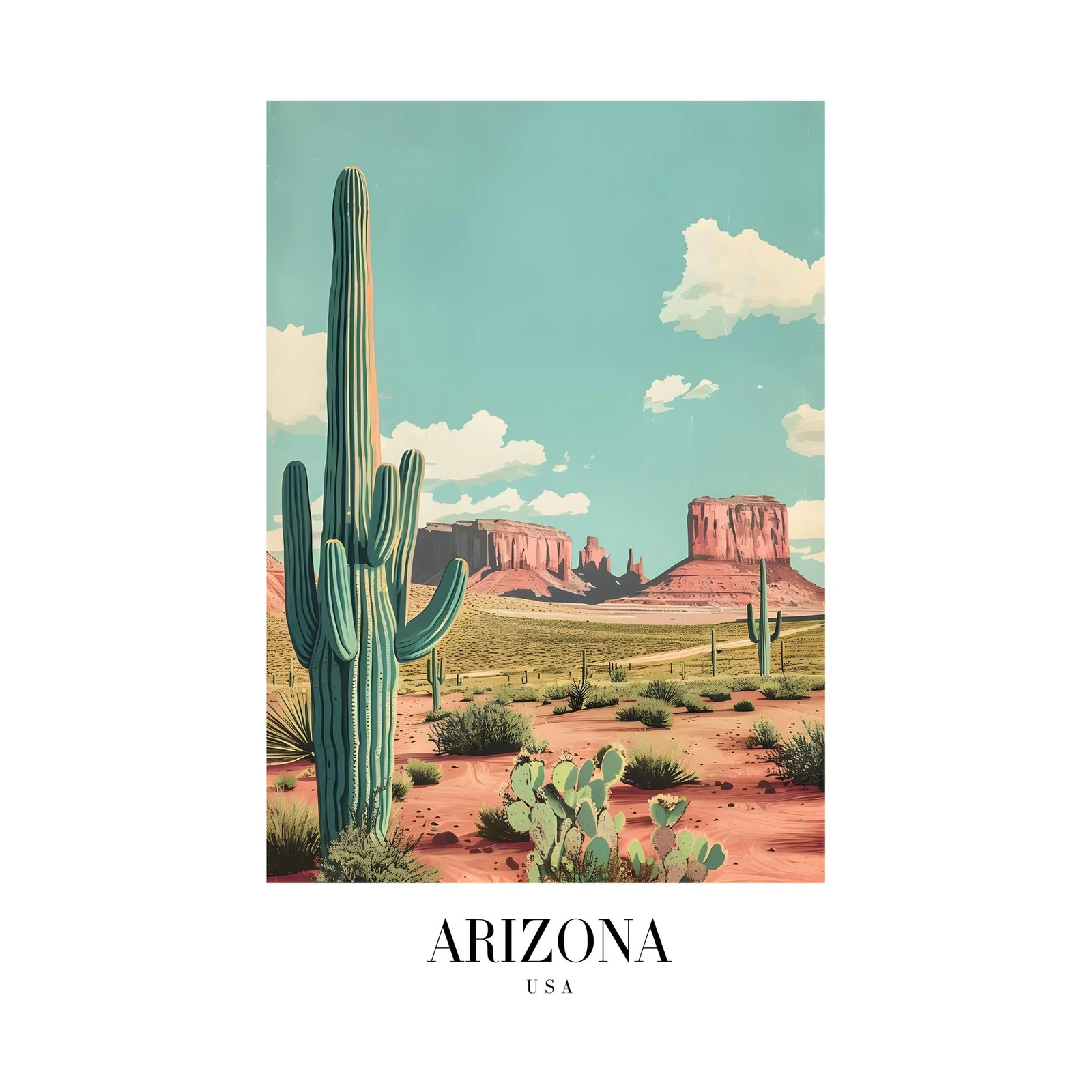 Desert Saguaro Arizona Landscape Wall Art