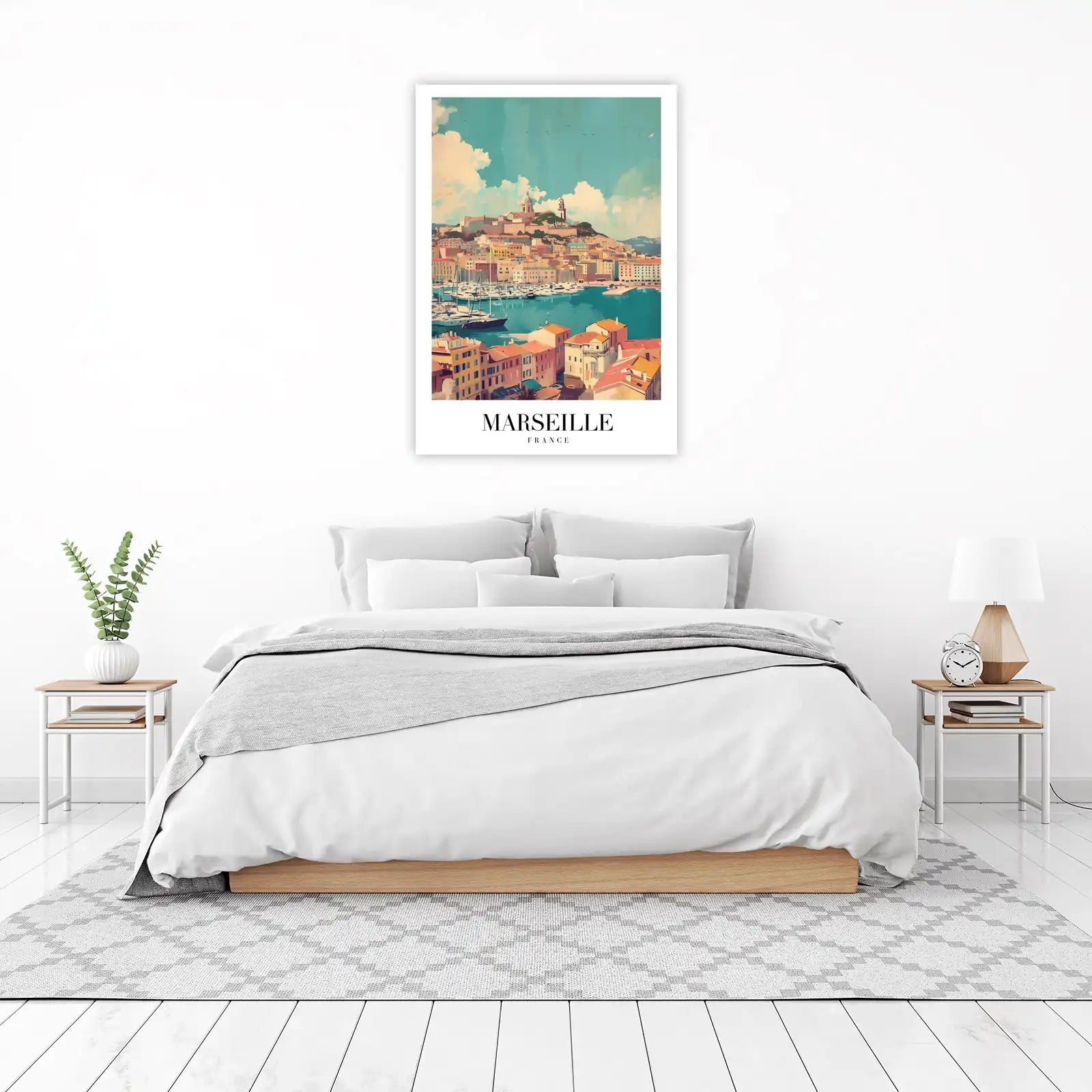 Marseille Harbor Vintage Travel Wall Art