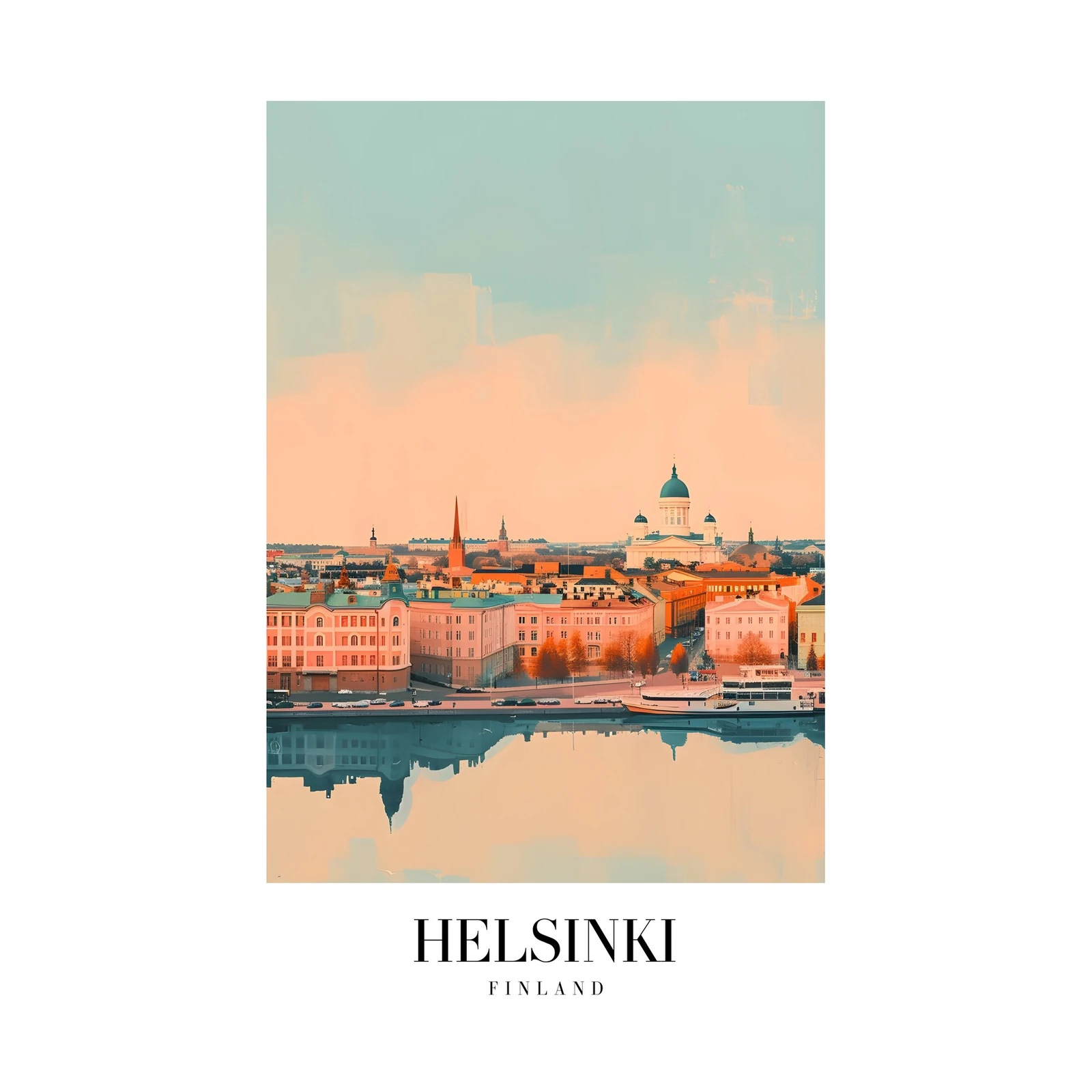 Helsinki Skyline Wall Art - Nordic Cityscape