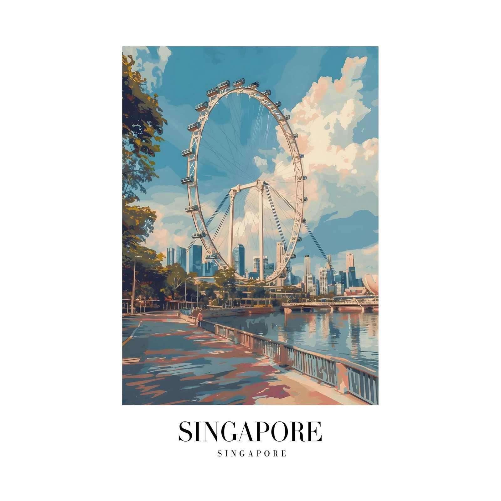 Singapore Flyer Skyline Wall Art