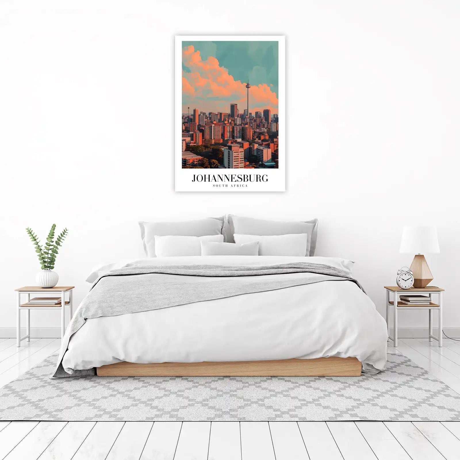 Johannesburg Cityscape Sunset Wall Art - South Africa Art