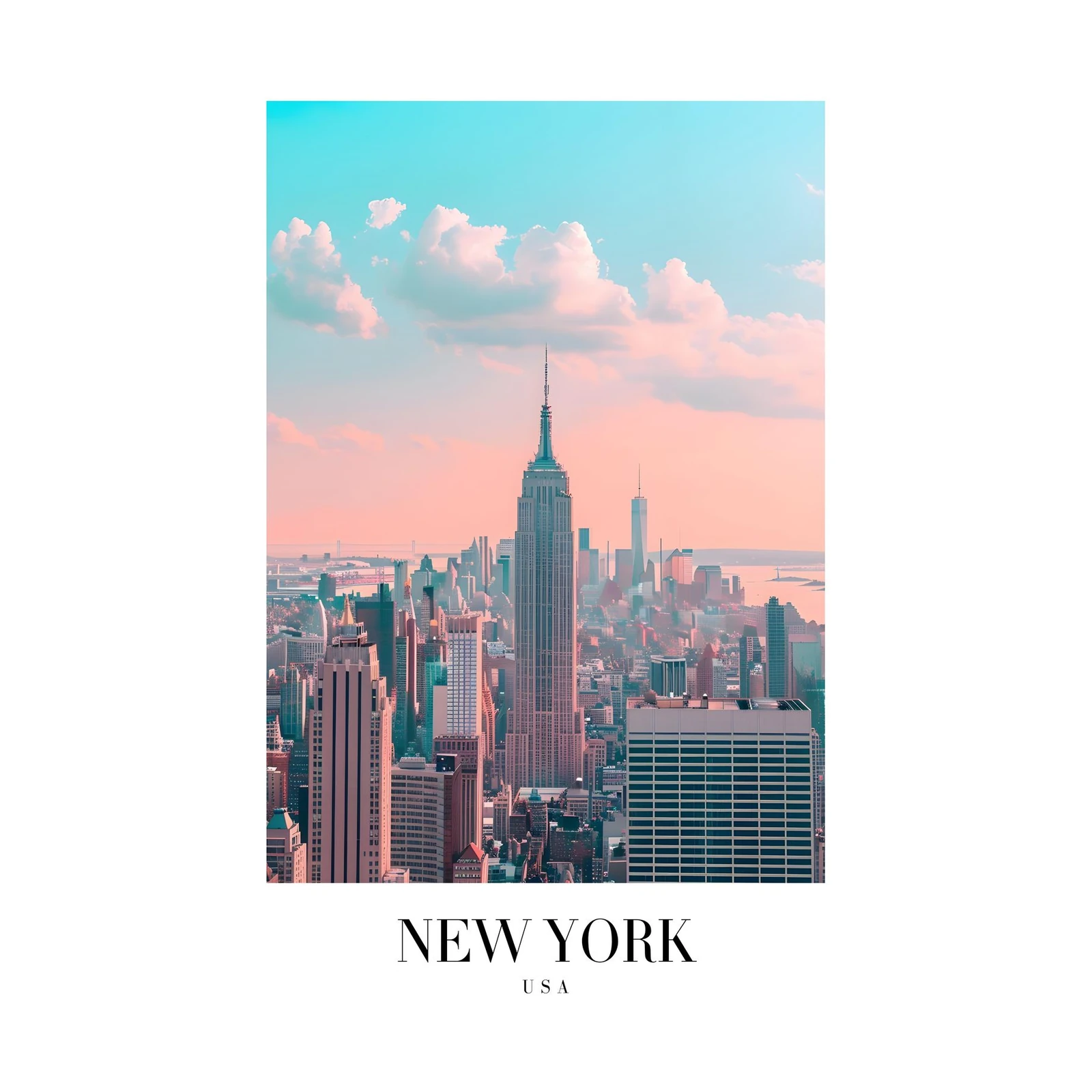 Dreamy NYC Skyline Empire State Wall Art