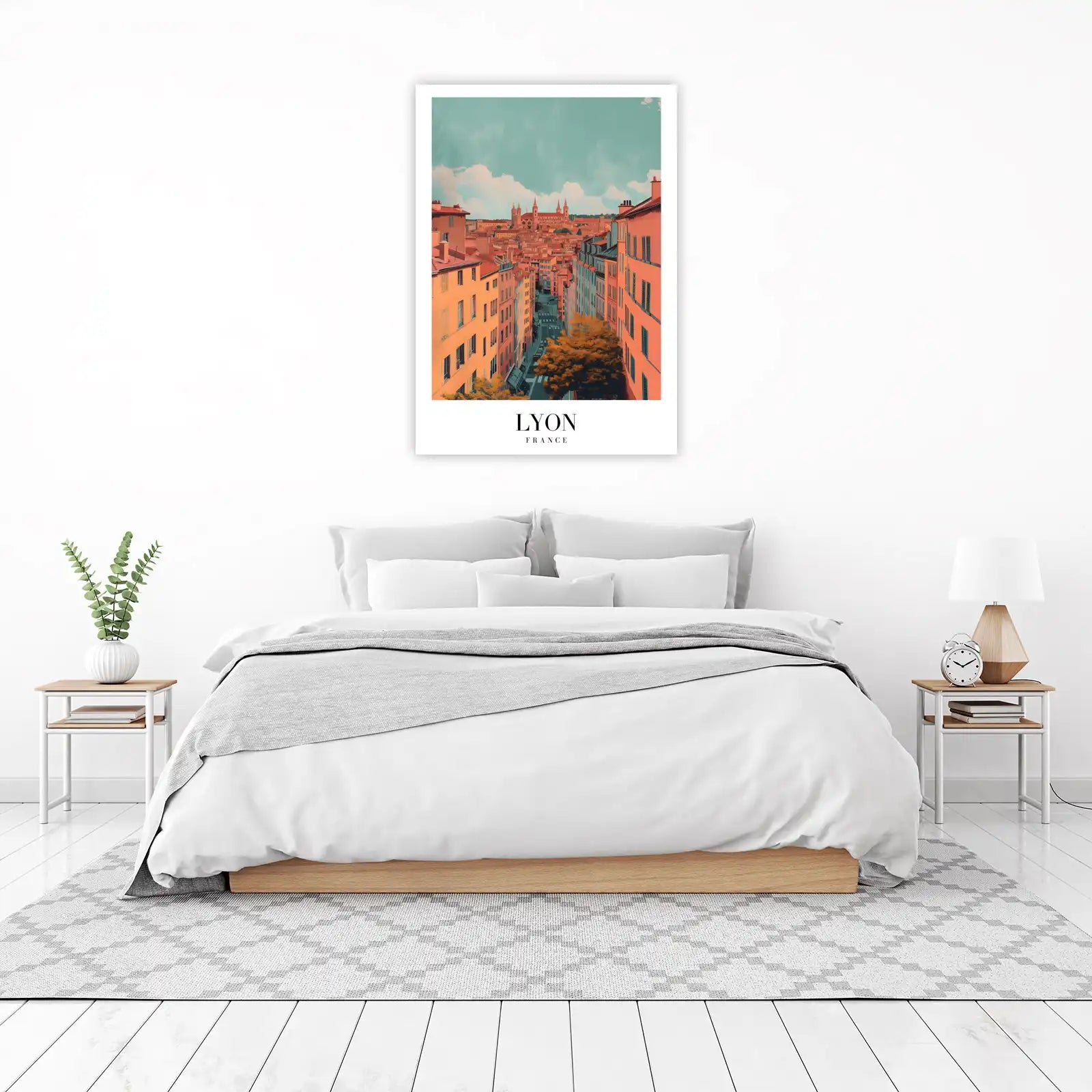 Lyon Cityscape Wall Art - France Travel Art