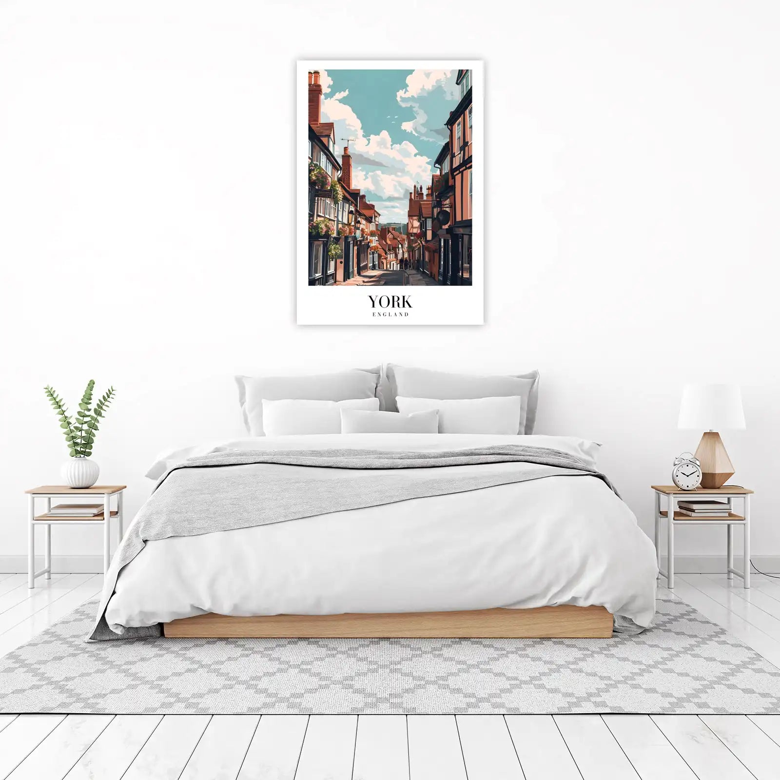 York England Cobblestone Street Wall Art