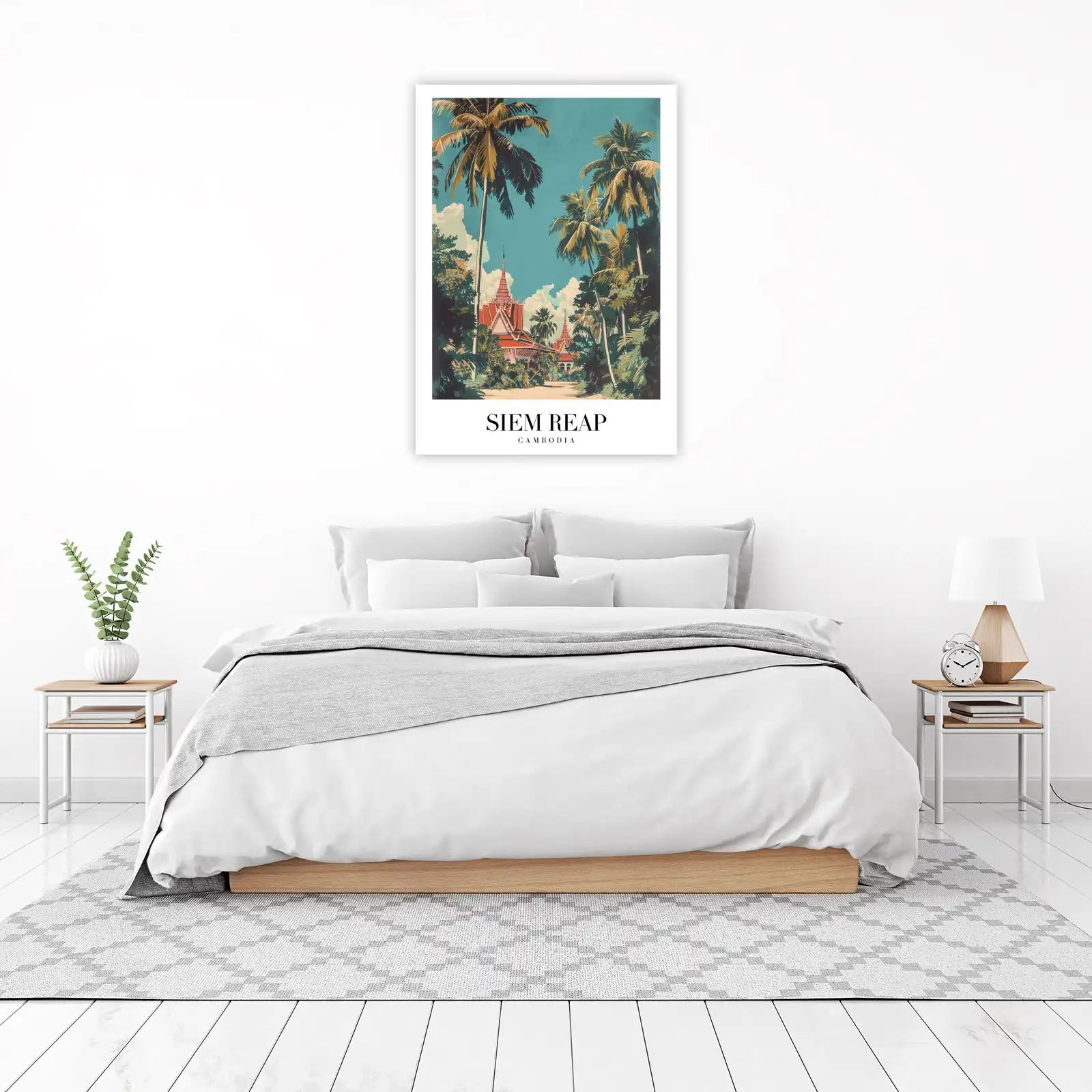 Siem Reap Temple Palm Tree Wall Art