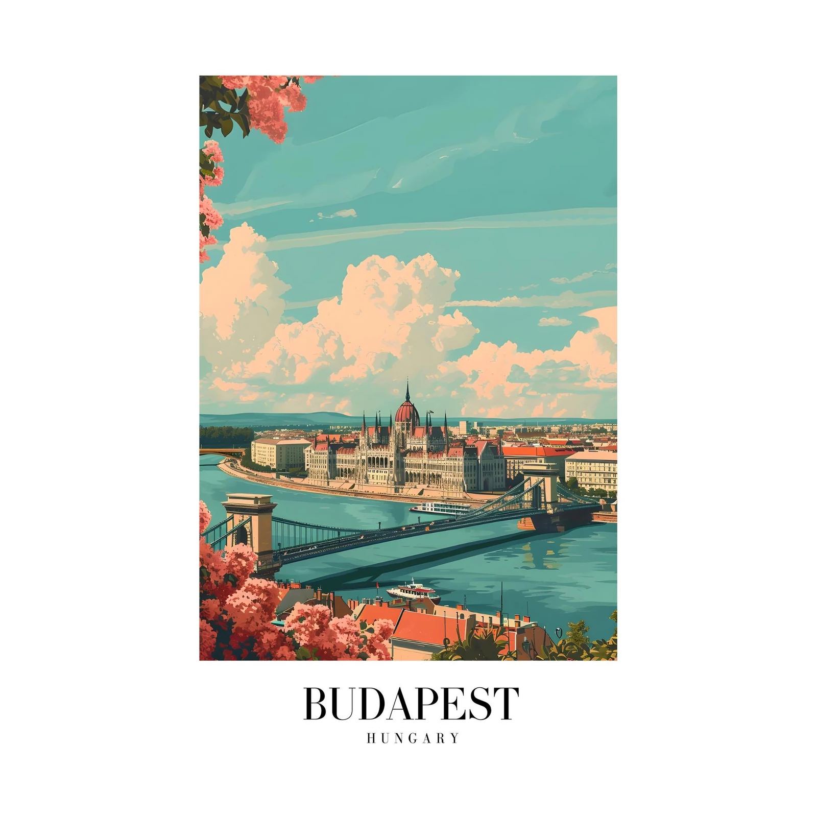 Budapest Parliament & Bridge Wall Art