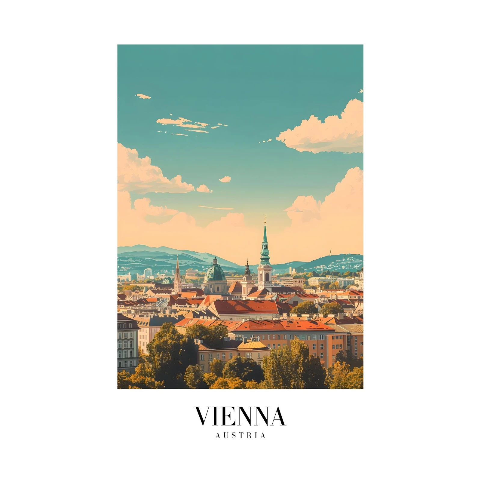 Majestic Vienna Skyline Wall Art