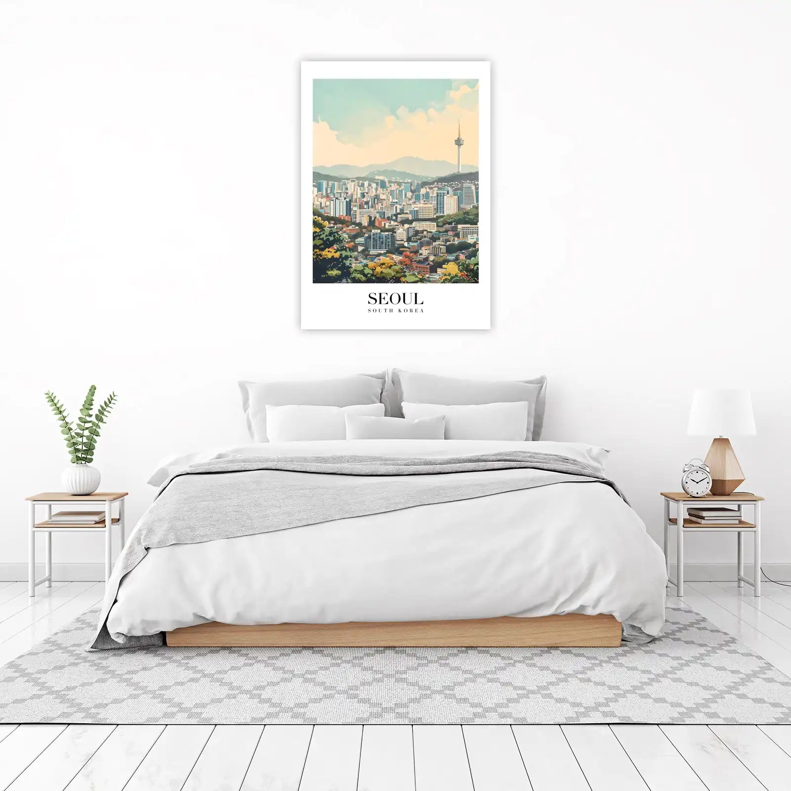 Vibrant Seoul Skyline Wall Art - Cityscape Art