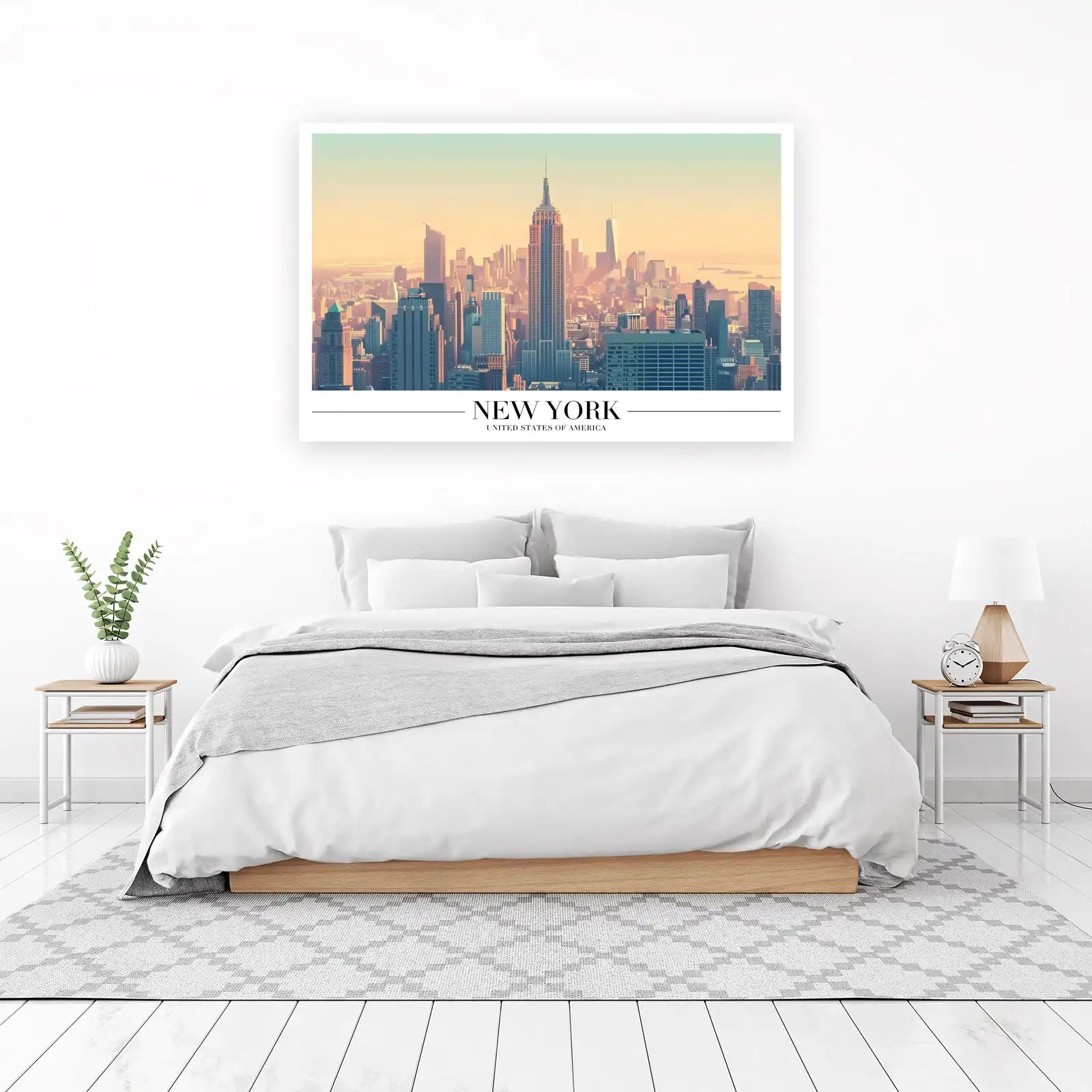 New York City Skyline Sunset Wall Art