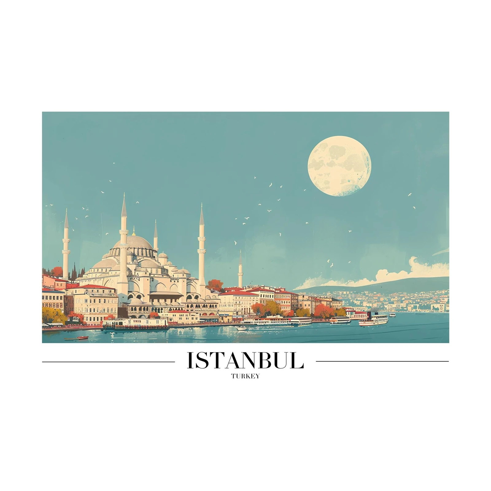 Istanbul Mosque Skyline Wall Art - Travel Art