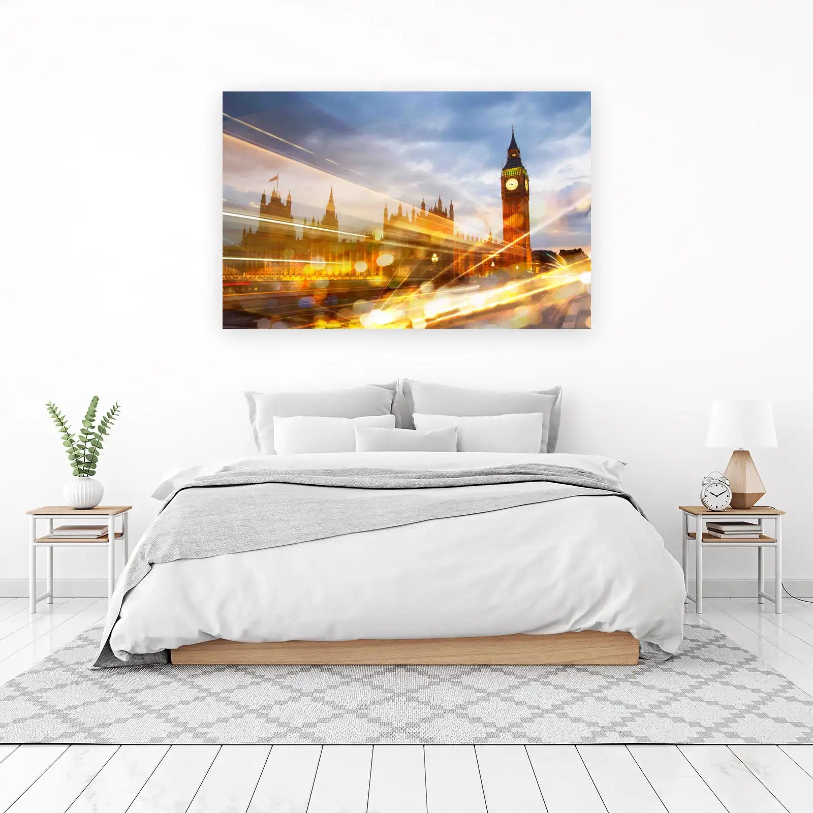 London Cityscape Big Ben Light Streaks Wall Art