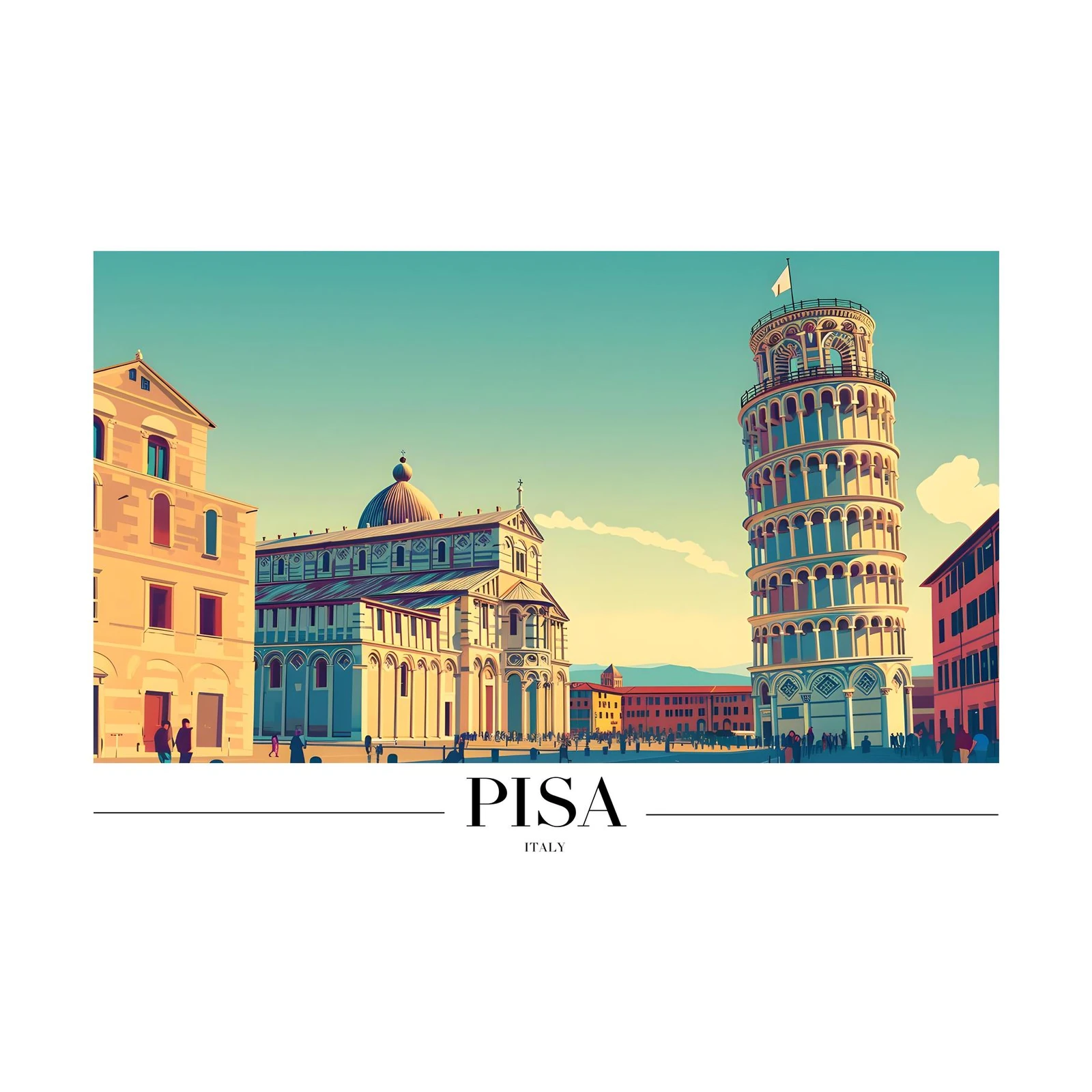 Pisa Tower Italian Travel Wall Art