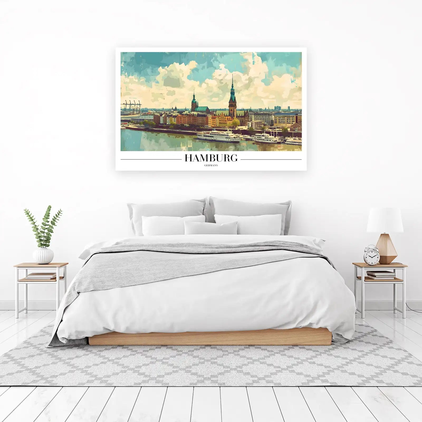 Vibrant Hamburg Skyline Wall Art