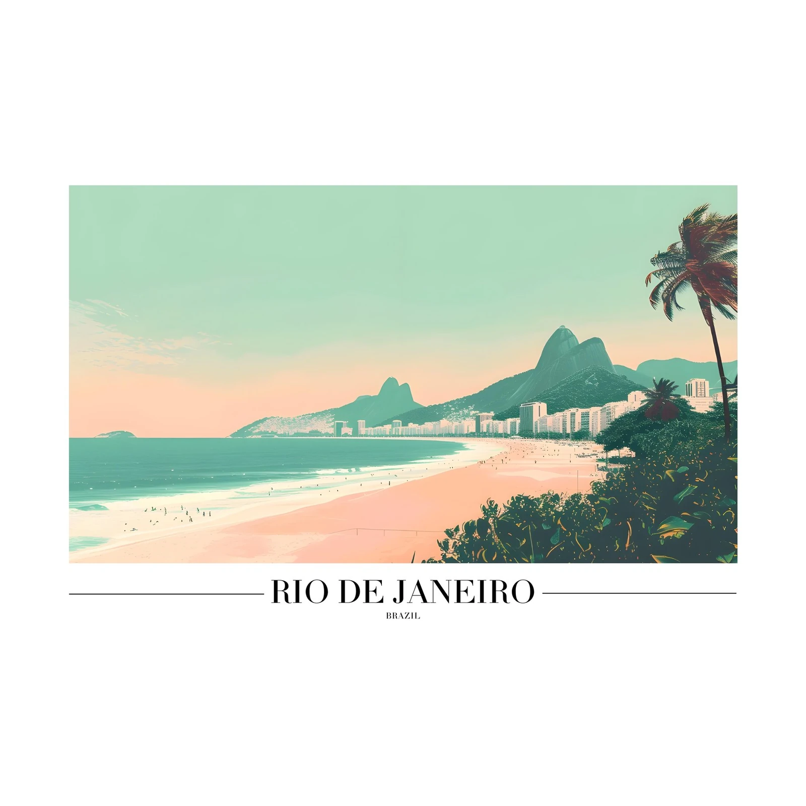 Rio de Janeiro Beach Skyline Wall Art