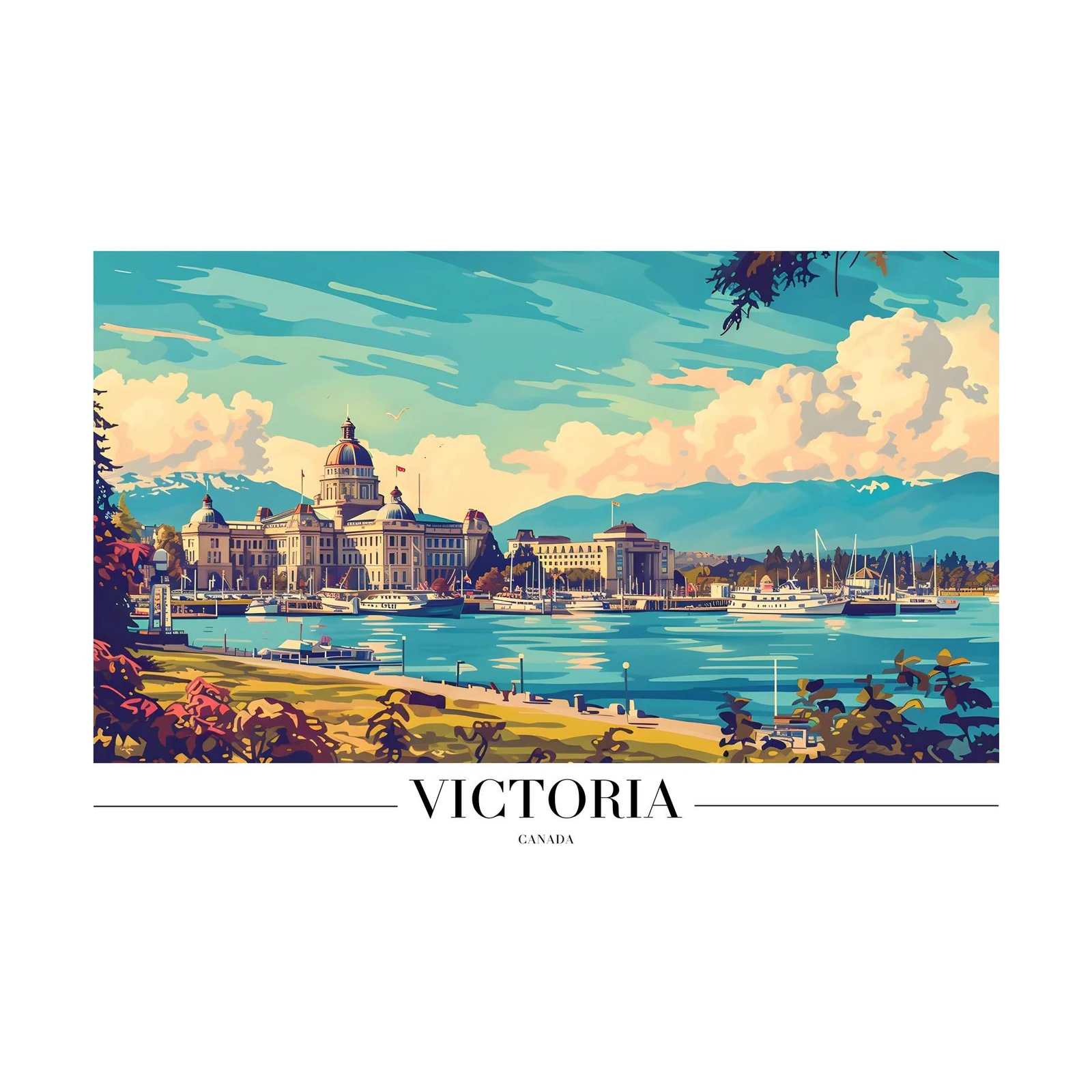 Victoria Harbour Canada Landmark Wall Art