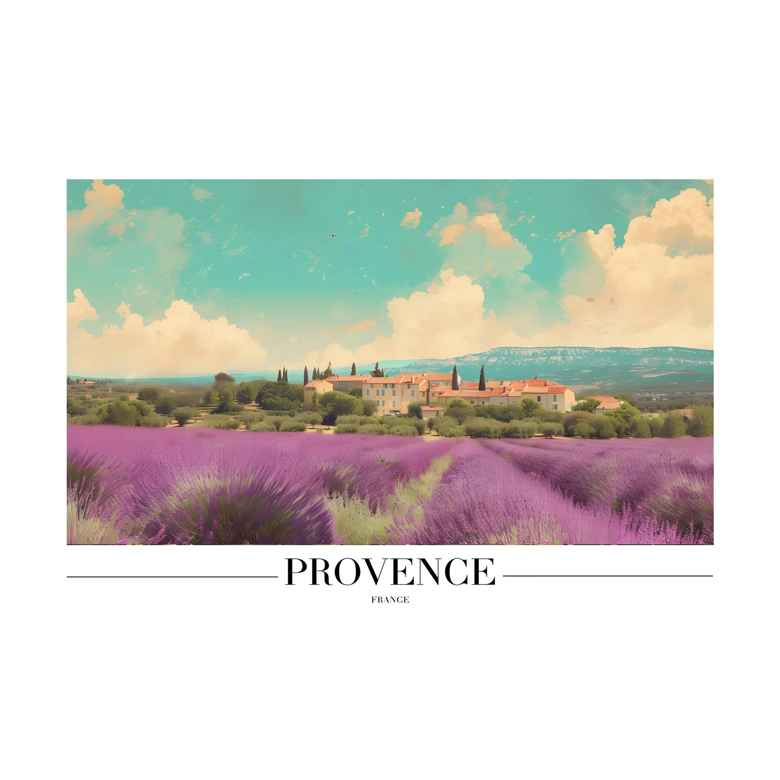 Serene Provence Lavender Fields Wall Art