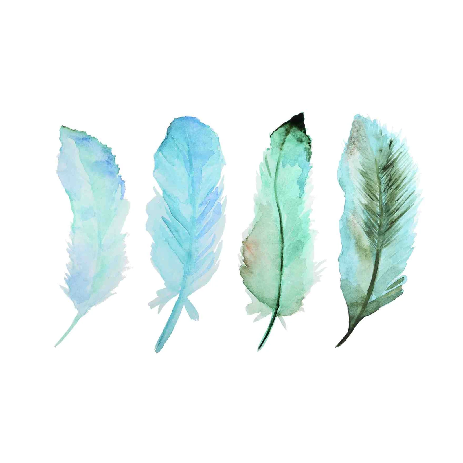 Serene Watercolor Feathers Wall Art
