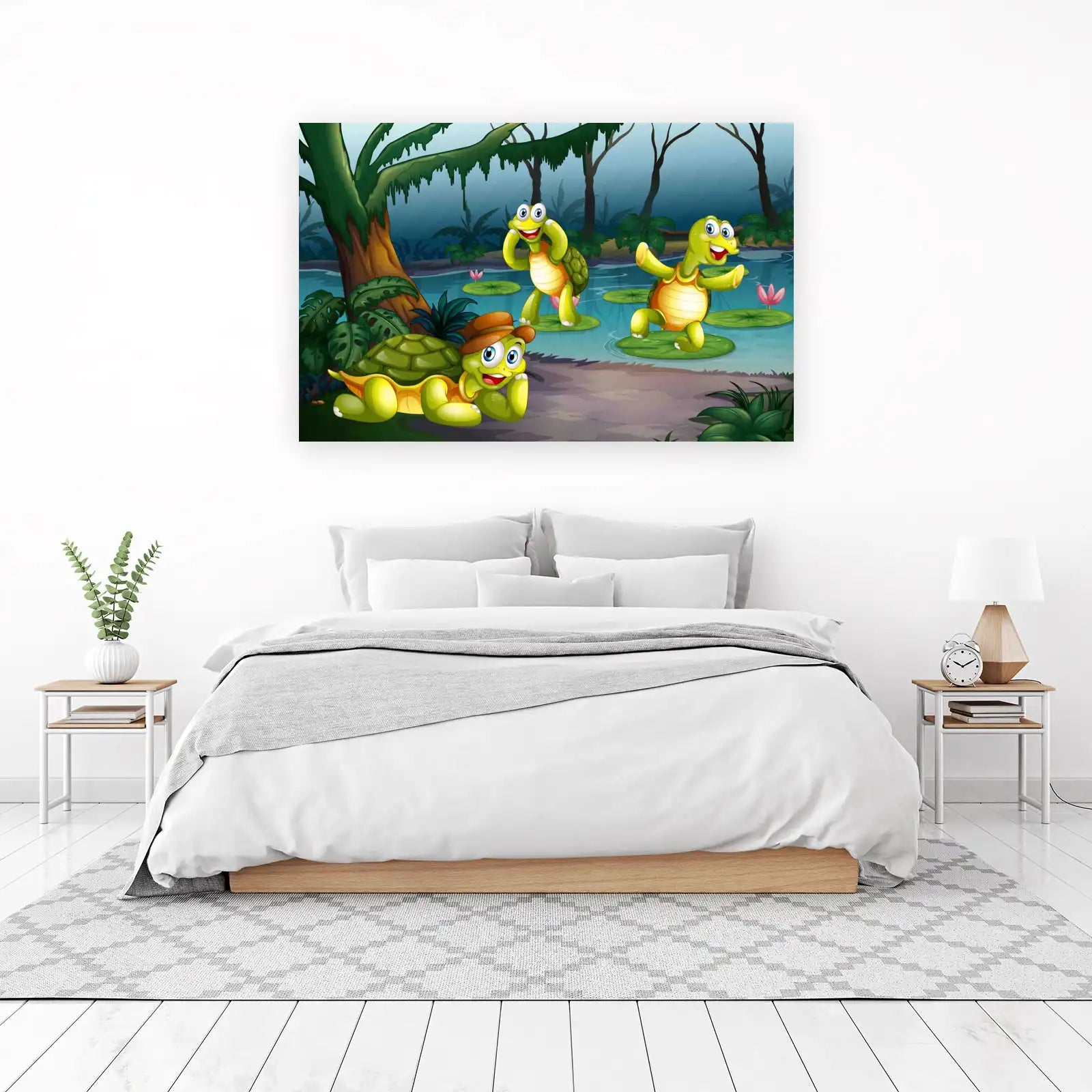 Joyful Turtles in Pond Wall Art