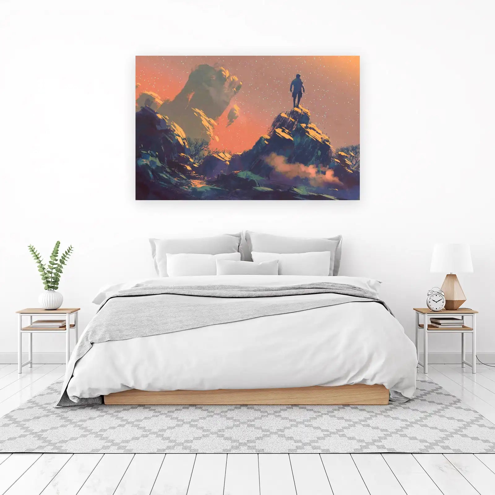 Lone Explorer Mountain Vista Wall Art