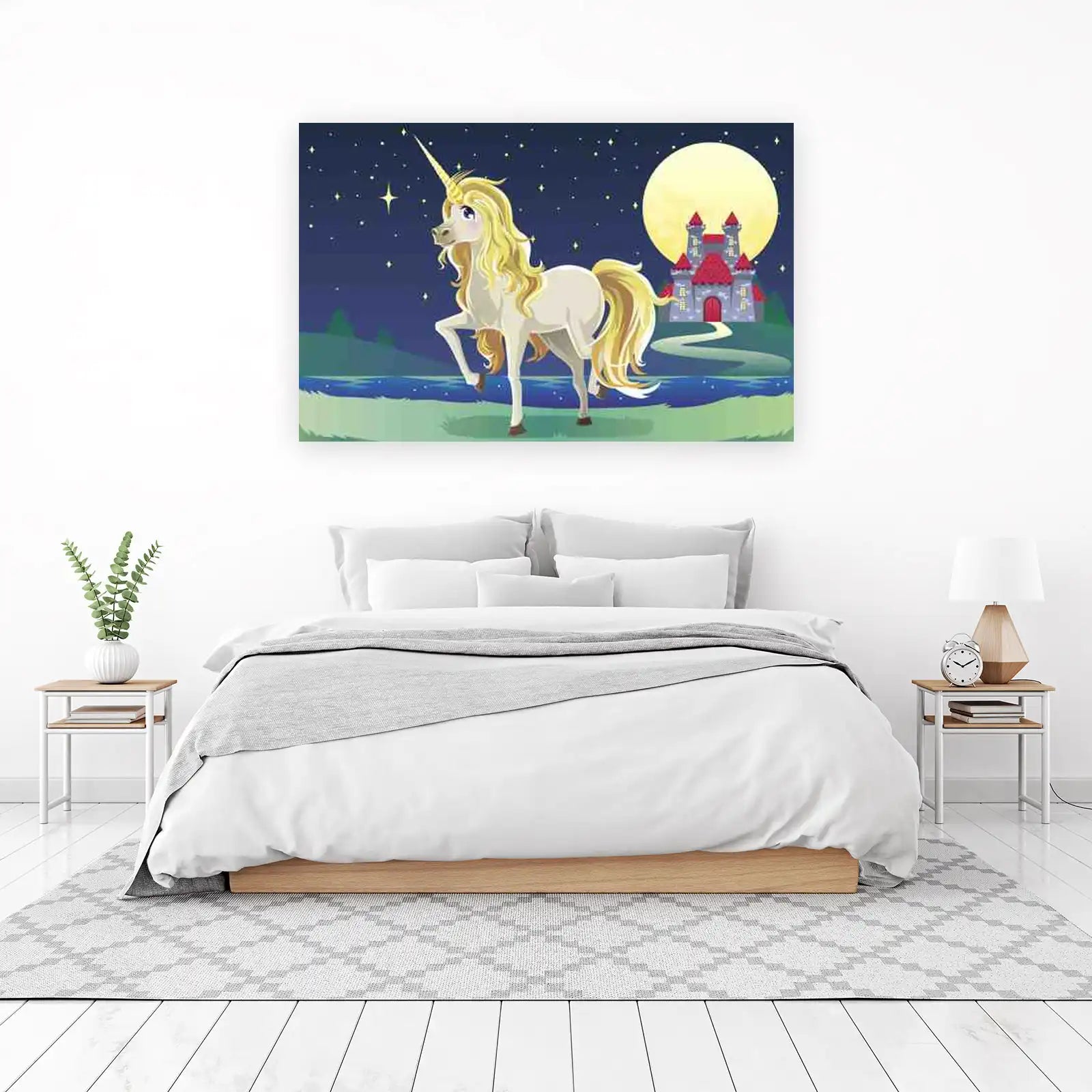 Magical Unicorn & Castle Fantasy Wall Art