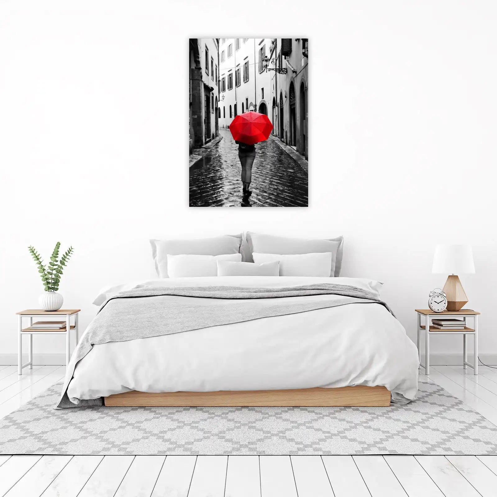 Red Umbrella Alley Paris Wall Art