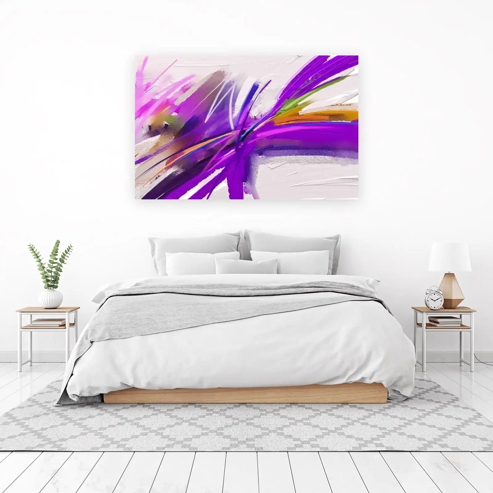 Vibrant Purple Abstract Splatter Wall Art