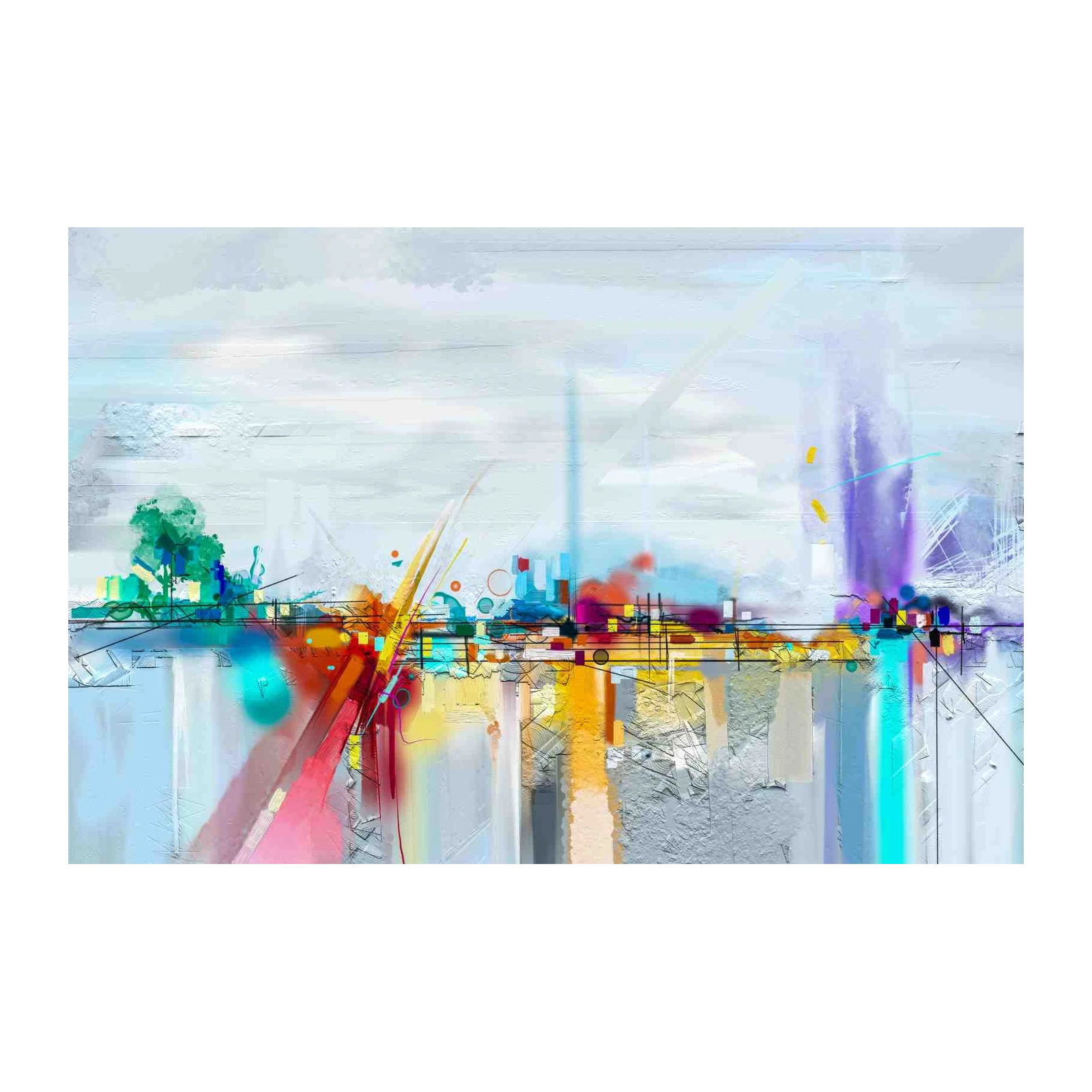 Abstract Cityscape Wall Art