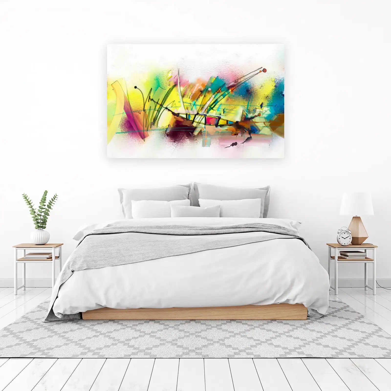 Abstract Expressionist Yellow Floral Wall Art