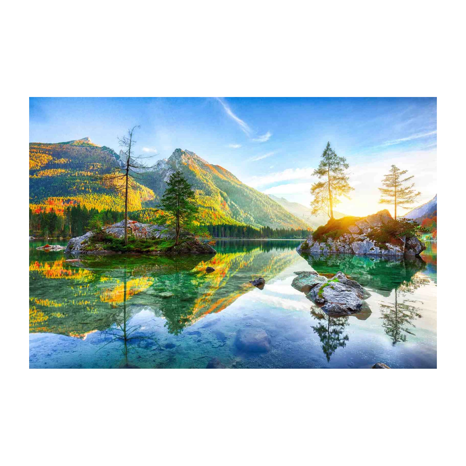 Autumn Lake Serenity Mountain Landscape Wall Art