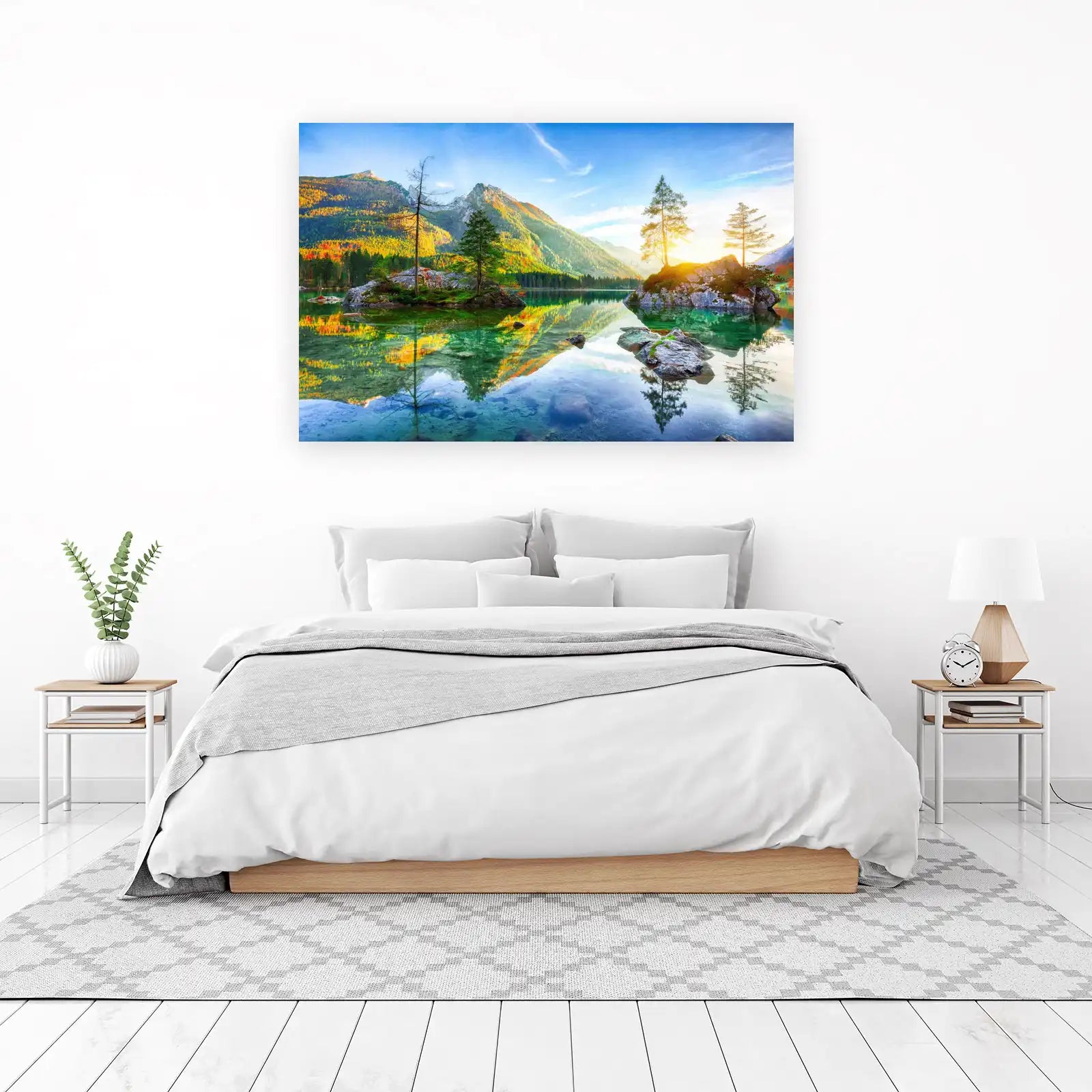 Autumn Lake Serenity Mountain Landscape Wall Art