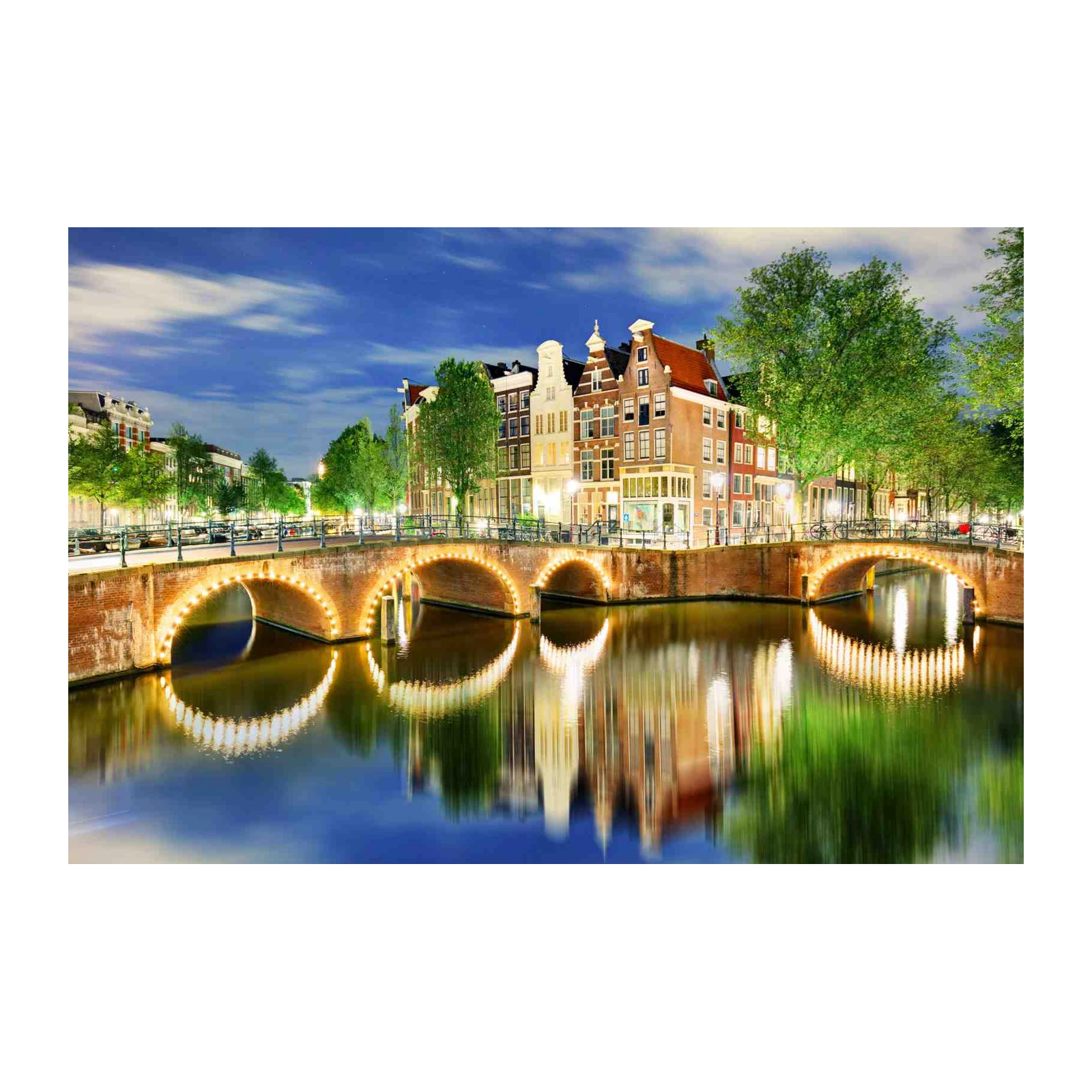 Enchanting Amsterdam Canal Night Wall Art