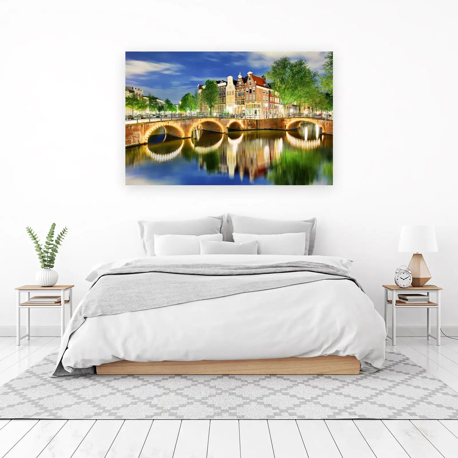 Enchanting Amsterdam Canal Night Wall Art