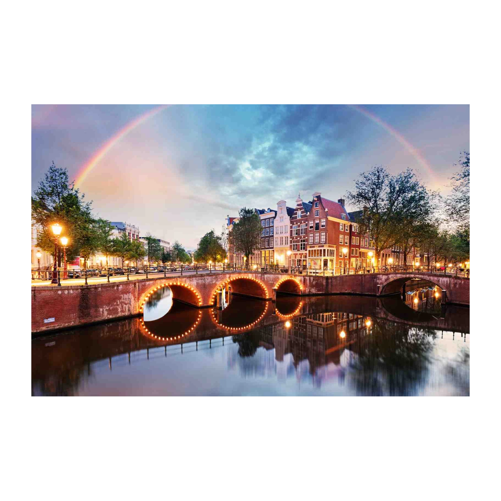 Amsterdam Rainbow Canal Bridge Wall Art
