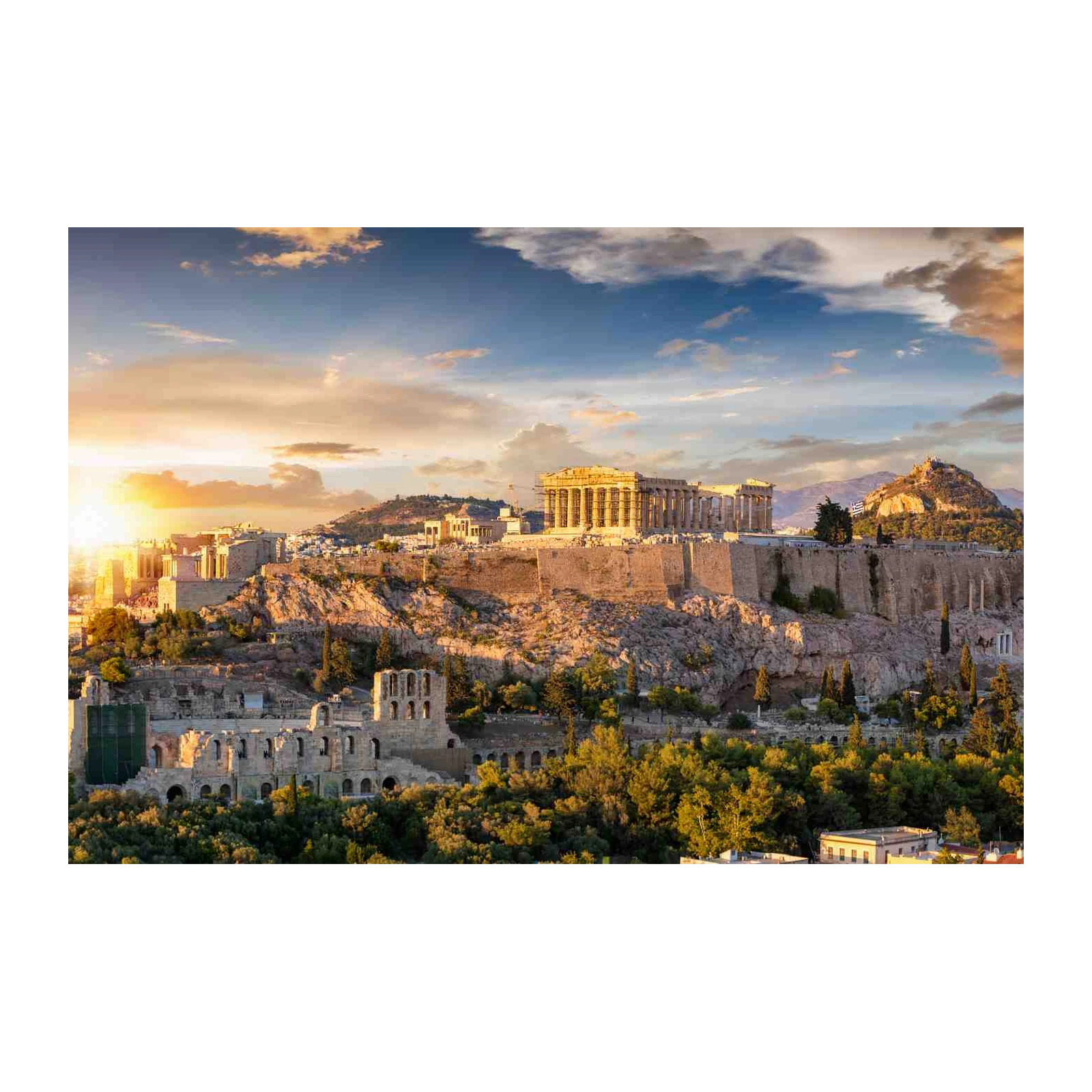 Acropolis Sunset Wall Art - Athens Landmark