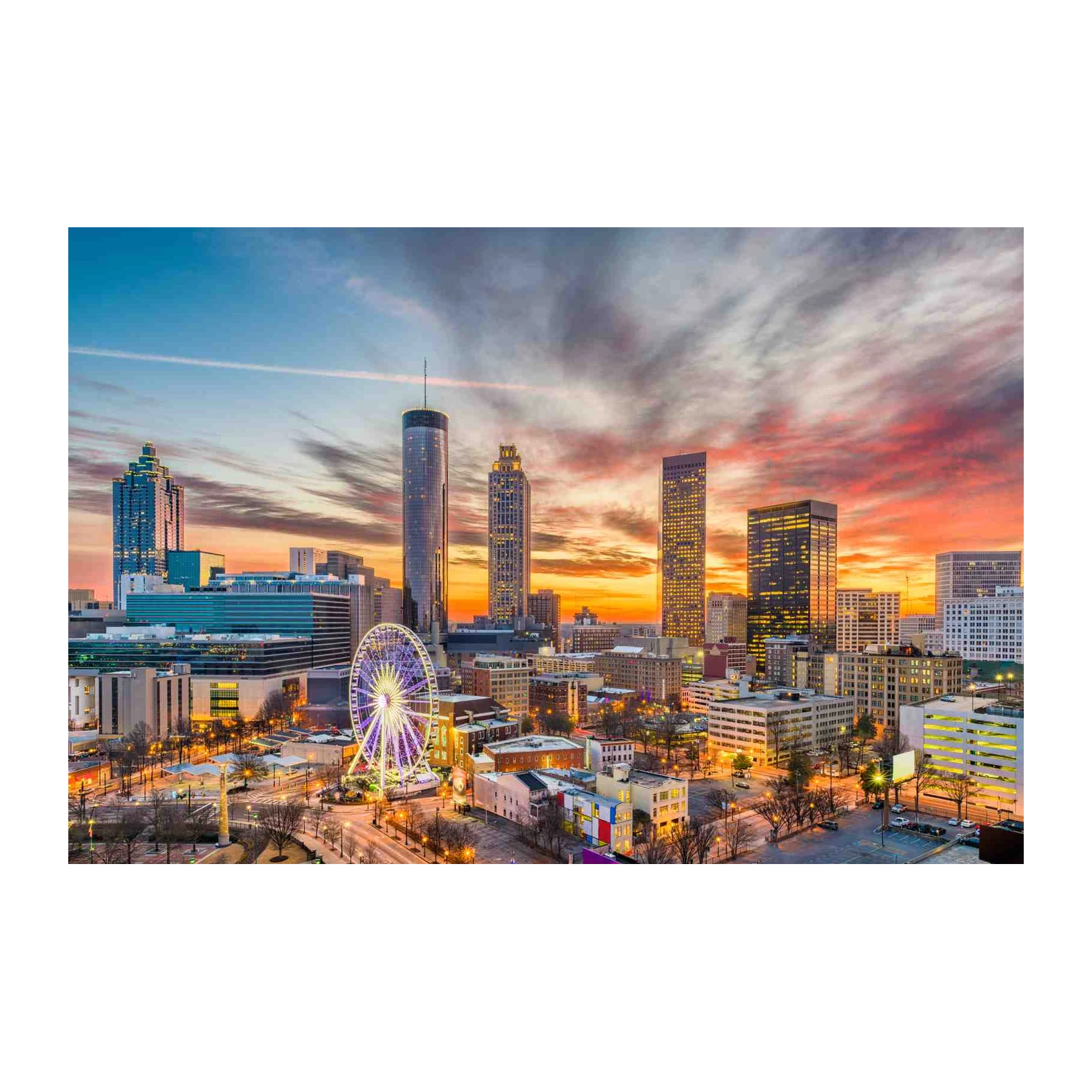 Atlanta Skyline Ferris Wheel Wall Art