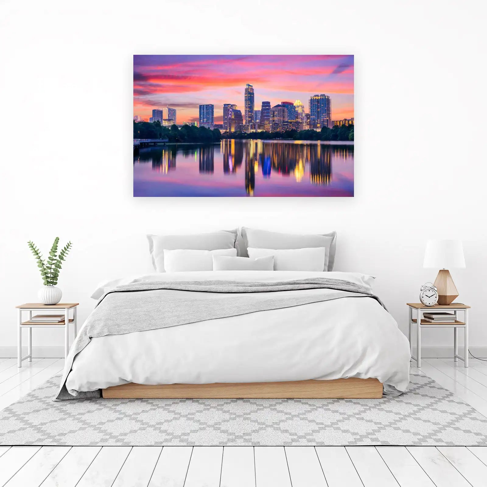 Vibrant Austin Skyline Sunset Wall Art