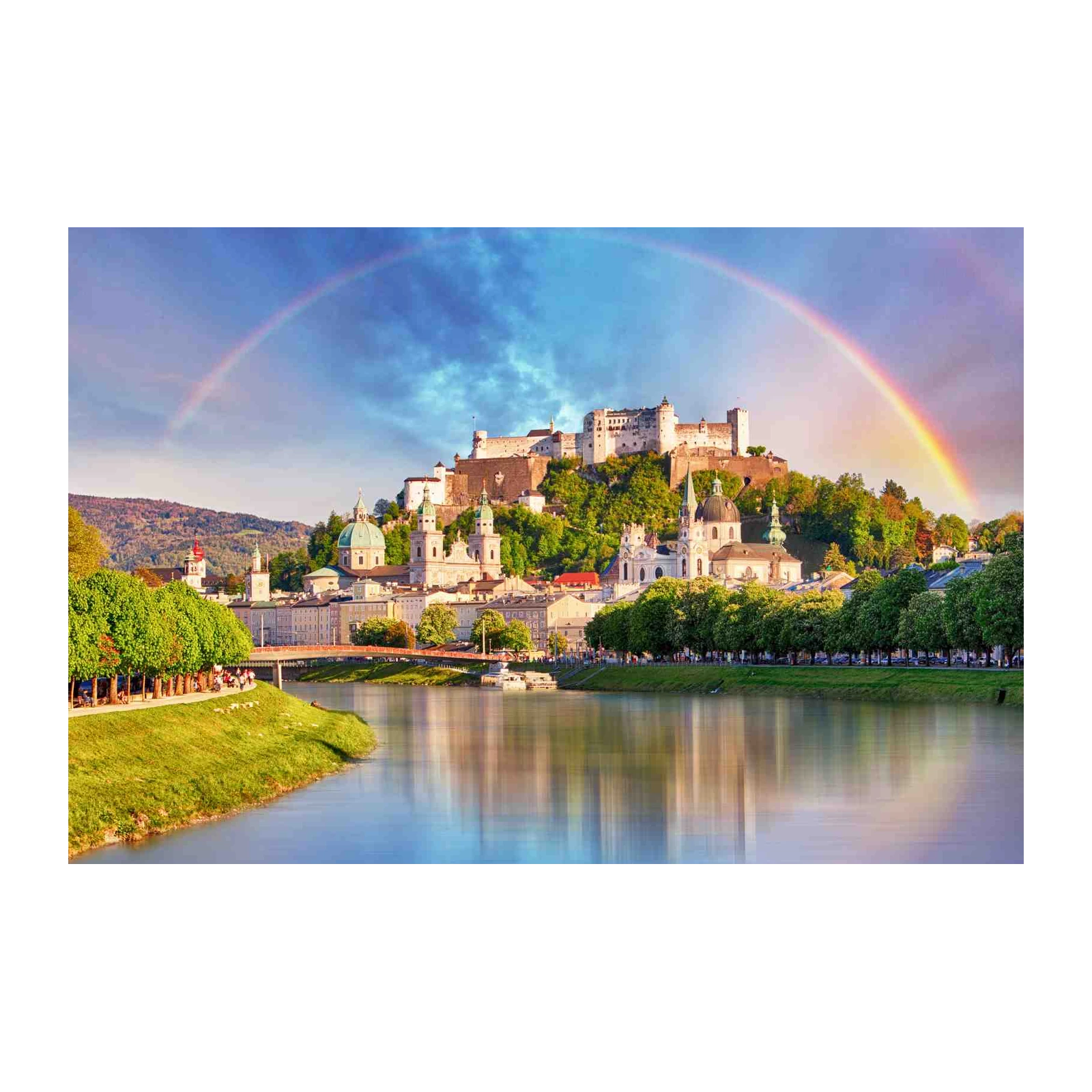 Rainbow Over Salzburg Castle Wall Art