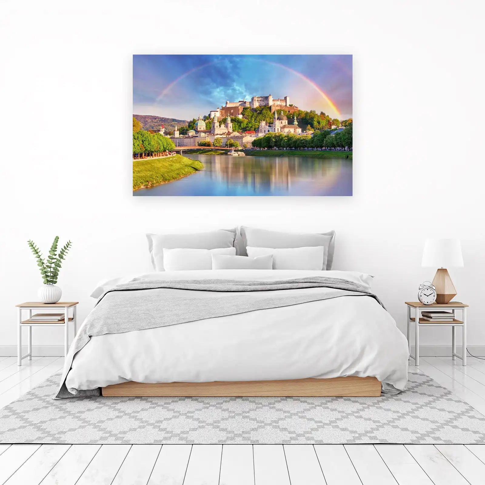 Rainbow Over Salzburg Castle Wall Art