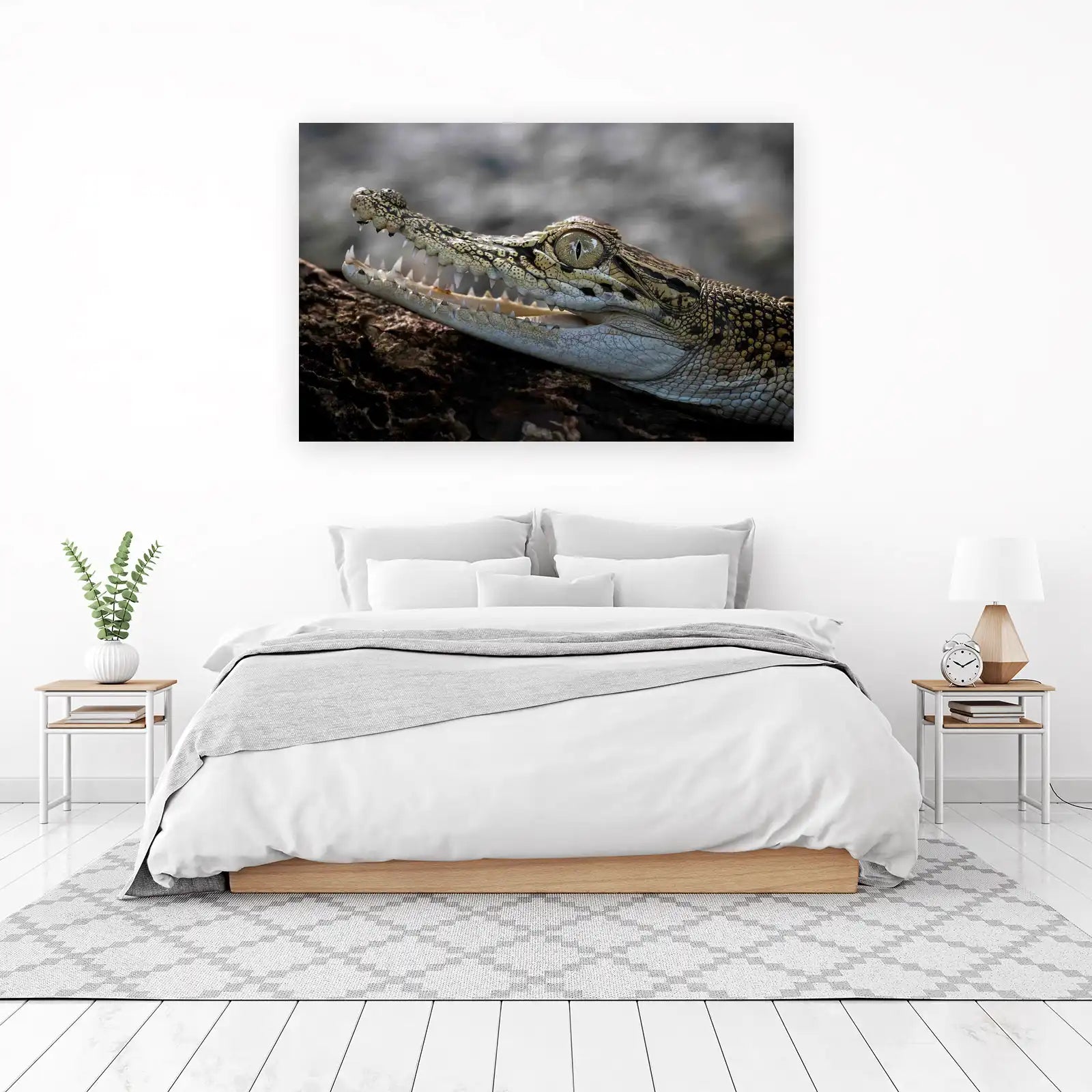 Intense Crocodile Eye Close-Up Wall Art