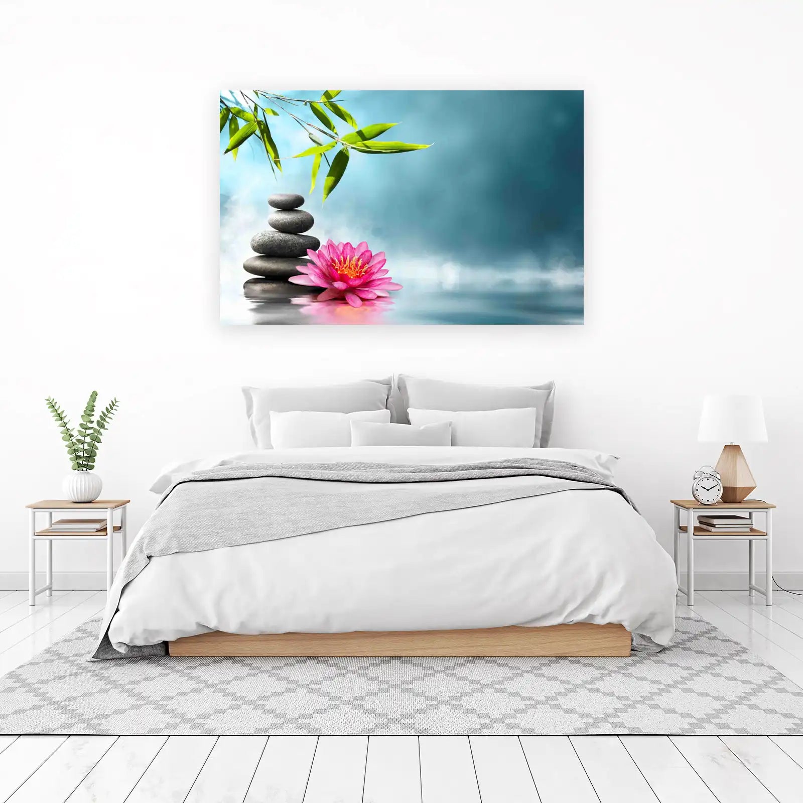 Zen Garden Water Lily & Stones Wall Art